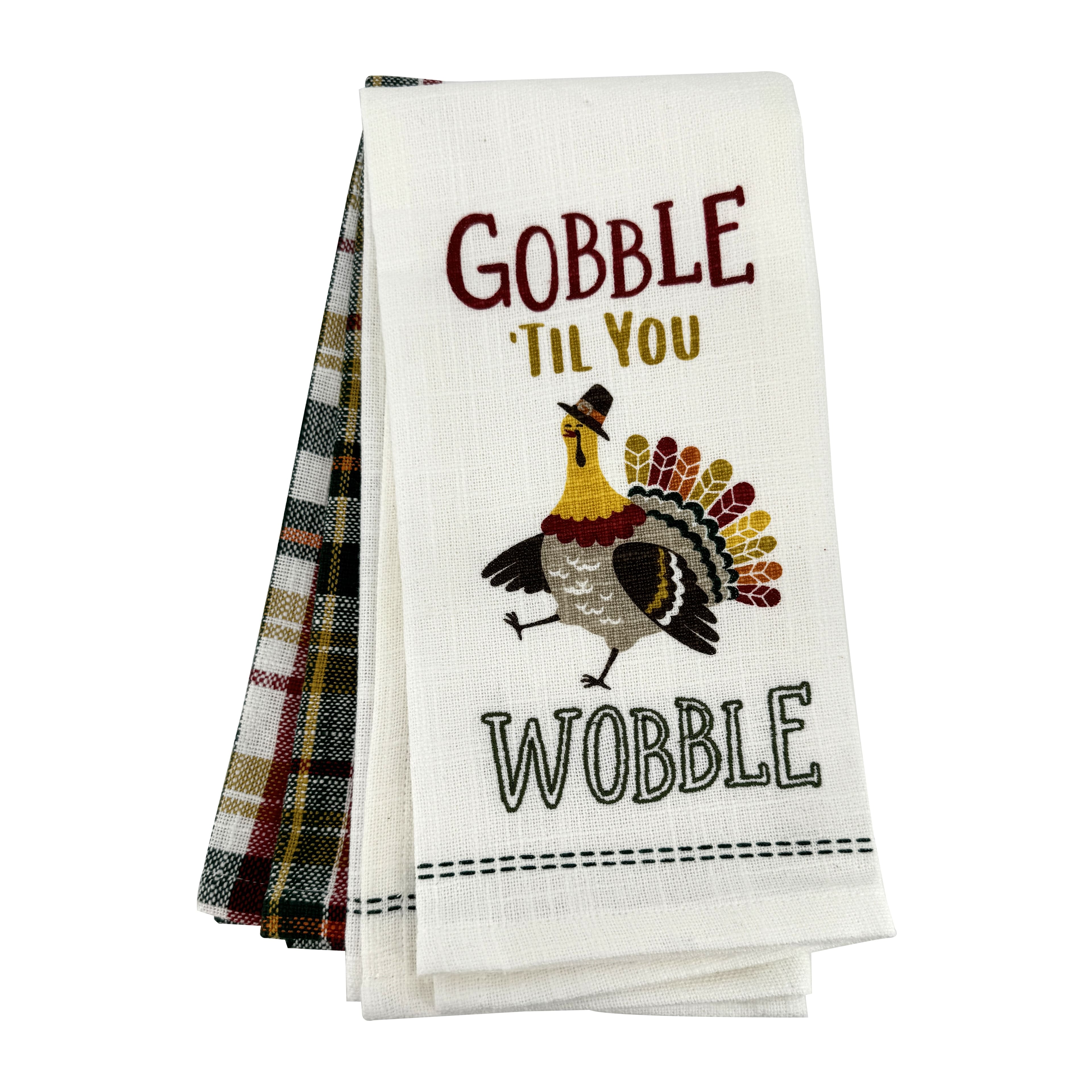 Gobble &#x27;Til You Wobble Tea Towel Set by Celebrate It&#xAE;