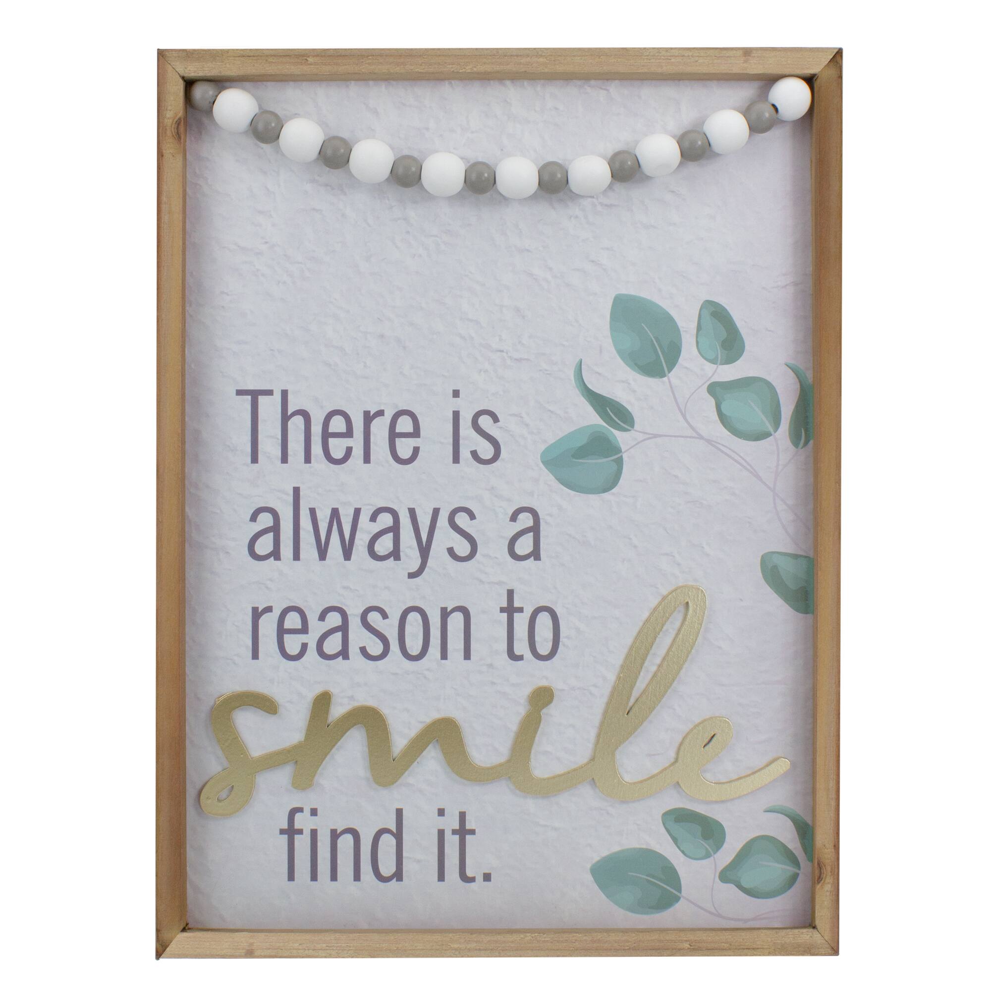 Beaded "There is Always a Reason to Smile" Wall Décor
