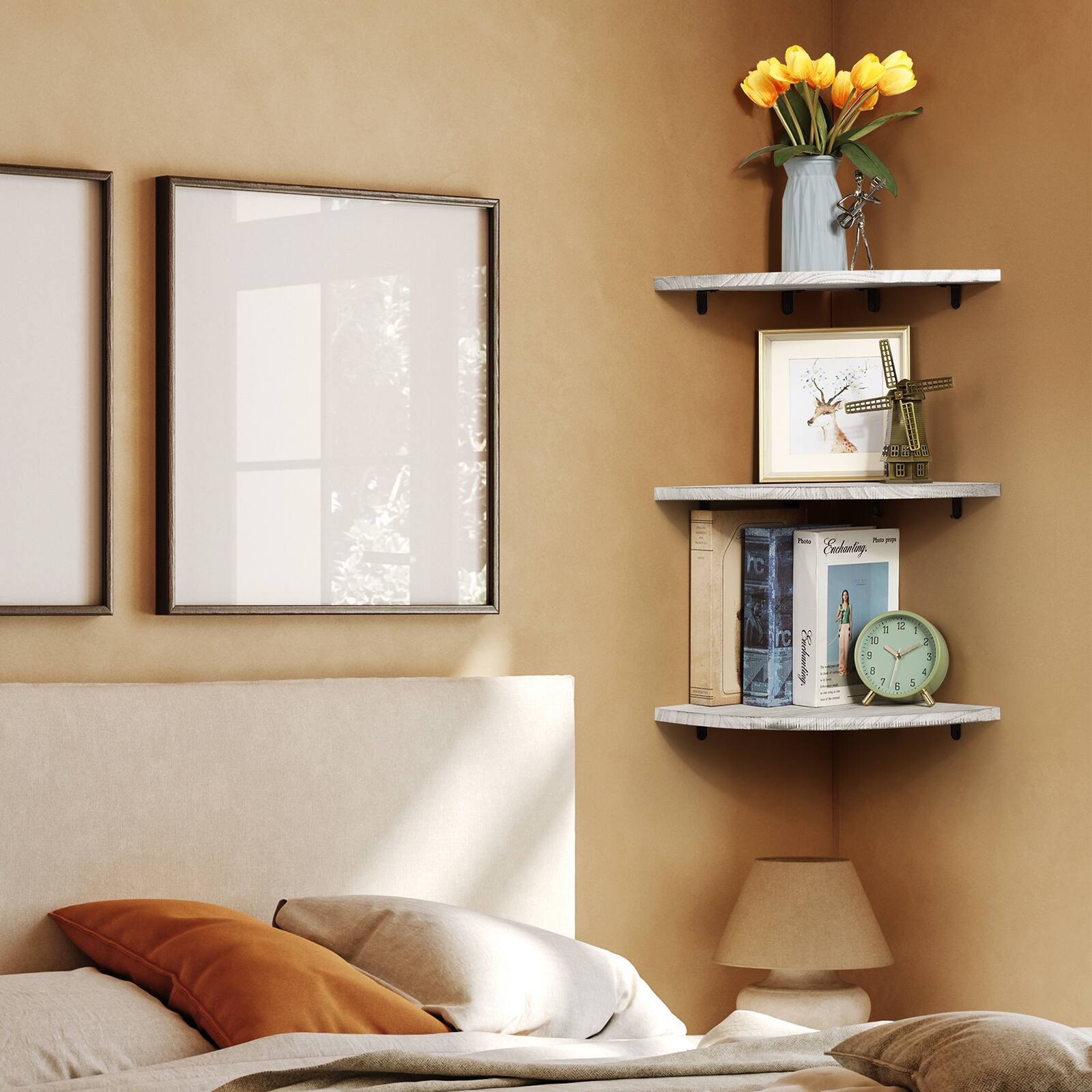 Floating Corner Shelves Set