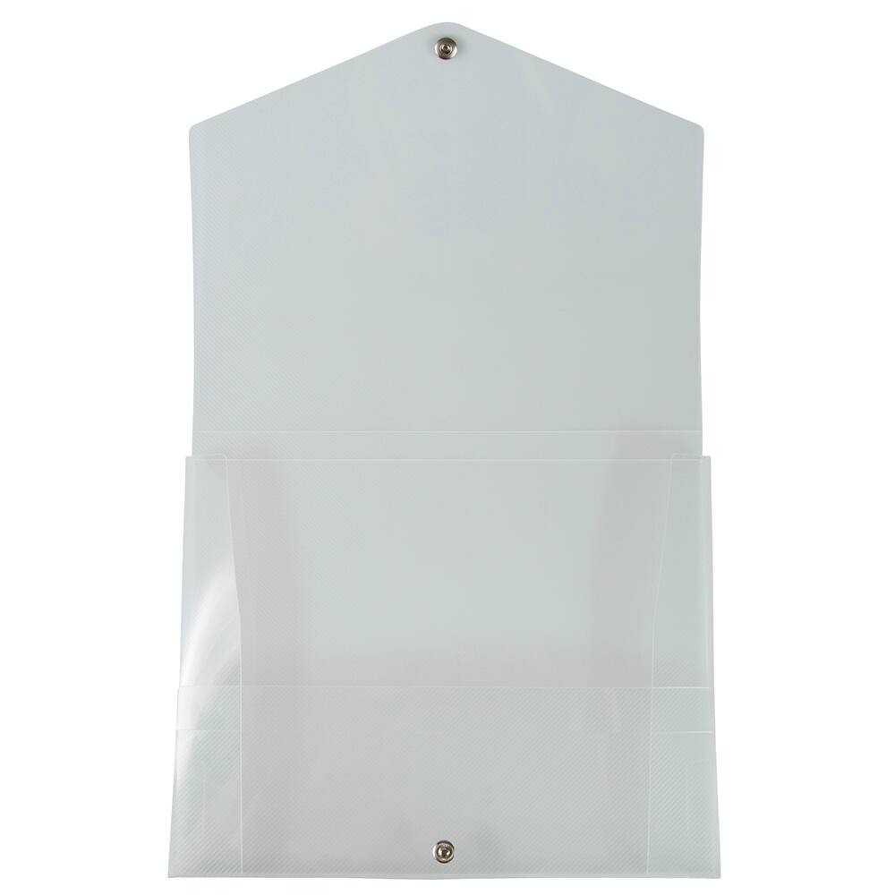 JAM Paper Clear Plastic Portfolio with Snap Closure 10" x 12.5"