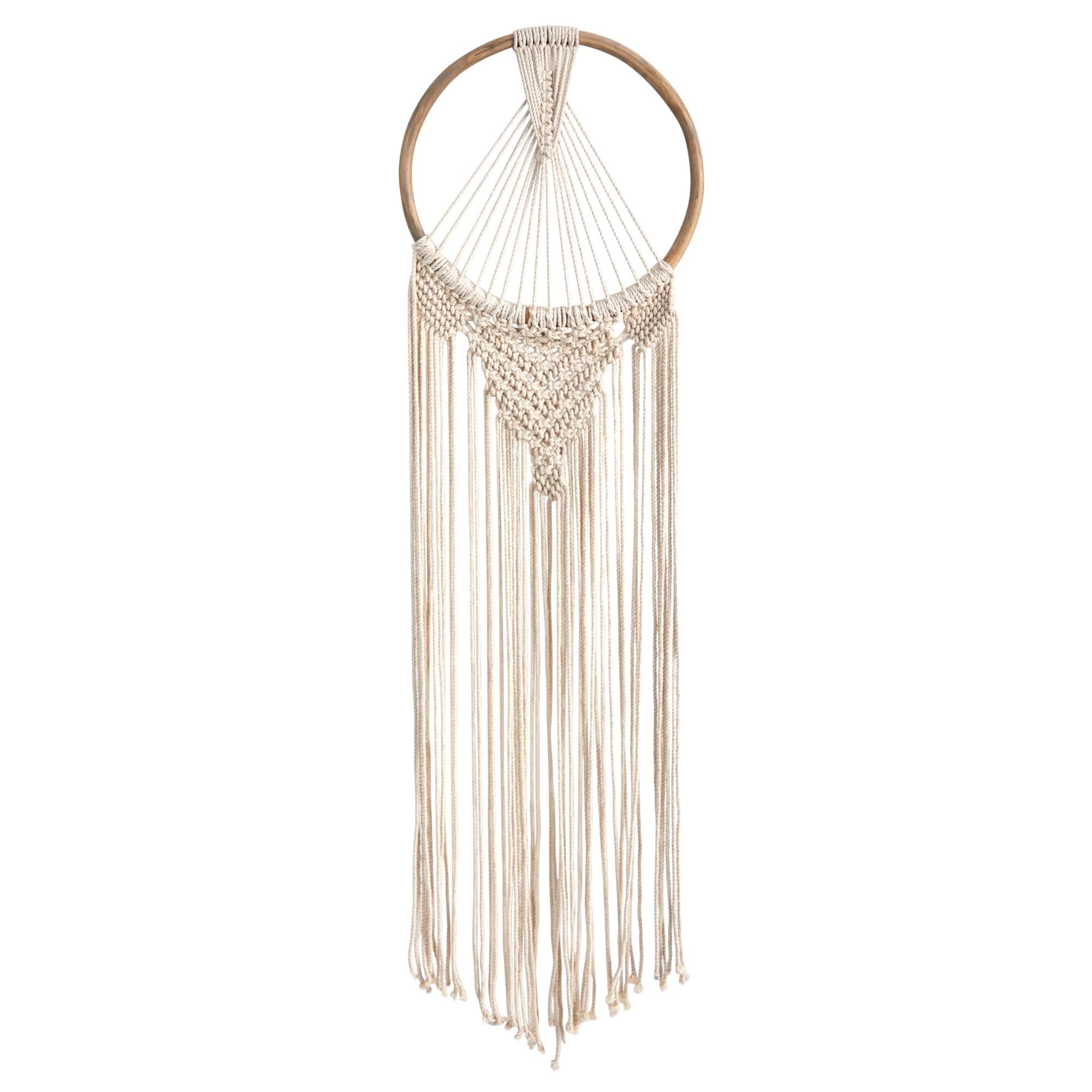 24" x 10" Handmade Bohemian Macrame Dreamcatcher Wall Hanging Decor