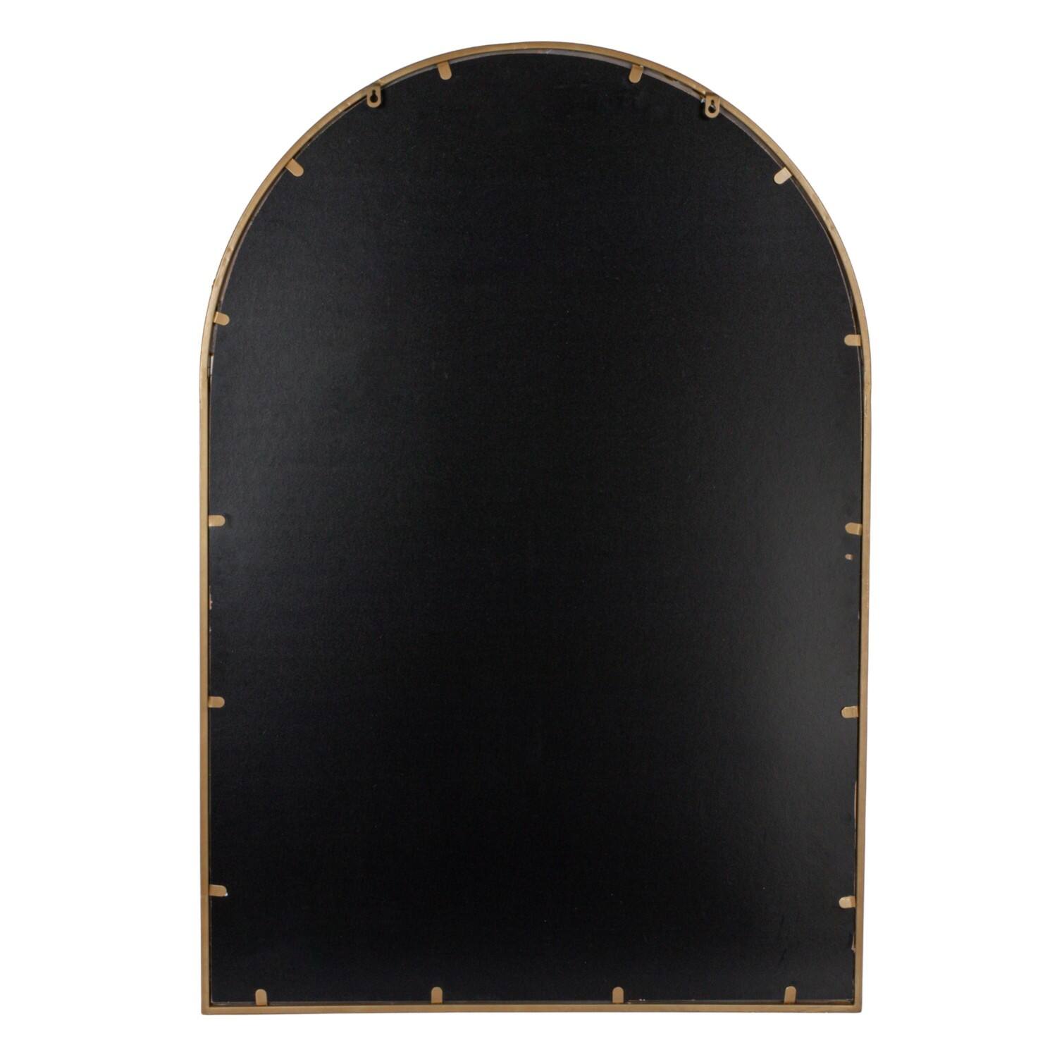 Hello Honey® 45" Gold Decorative Metal Arched Wall Mirror with Window Style Design