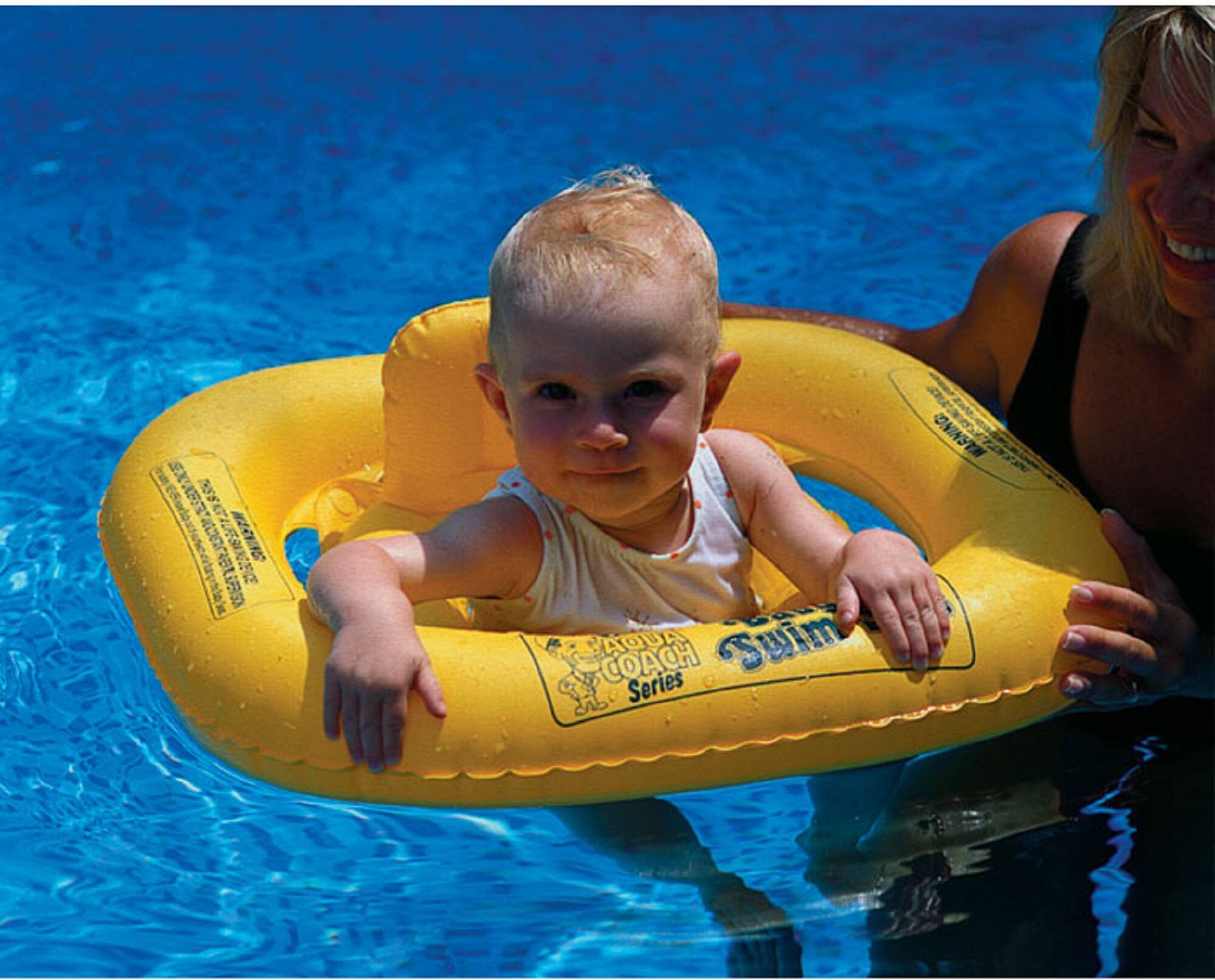 Swim Central 22&#x22; Inflatable Yellow Buoy Baby Swimming Pool Float