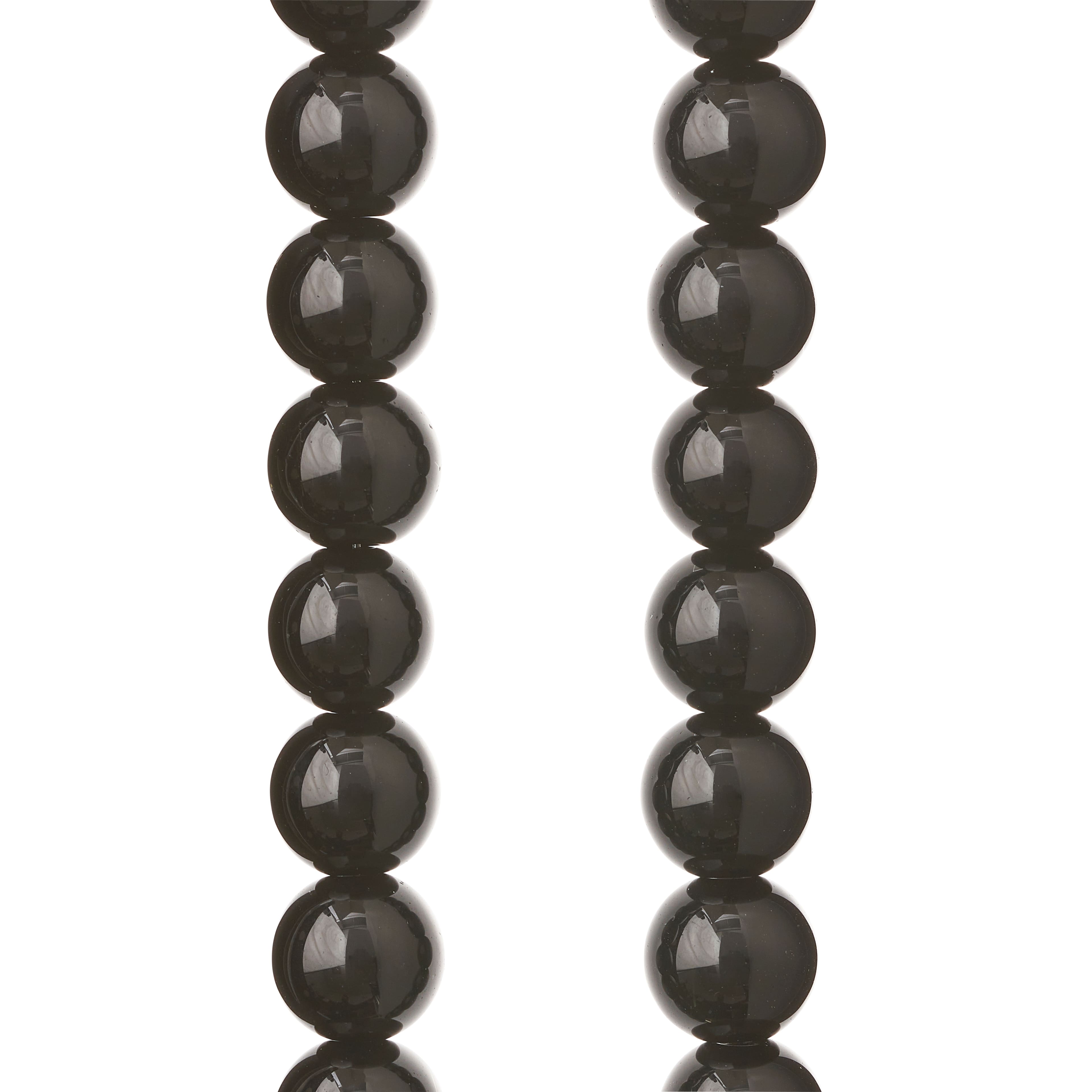 Glass Beads, Round Swirl BLACK and WHITE 8mm-BD4996-STRAND