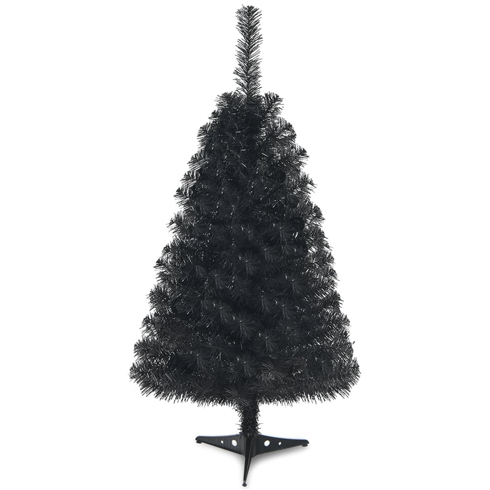 Costway 3ft. Unlit Matte Black Artificial Christmas Tree
