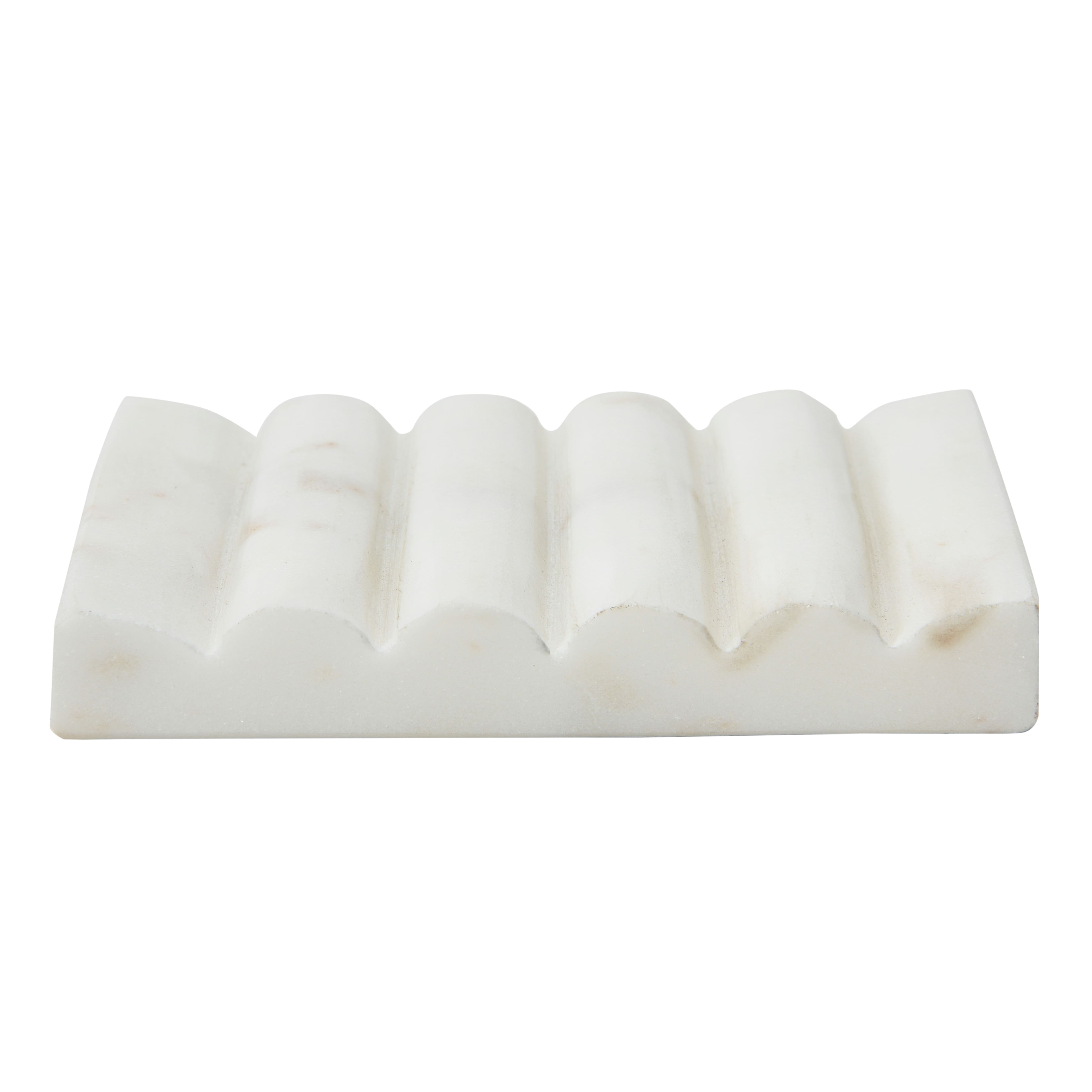 Hello Honey® 5" Contemporary Carved Marble Bathroom Soap Dish