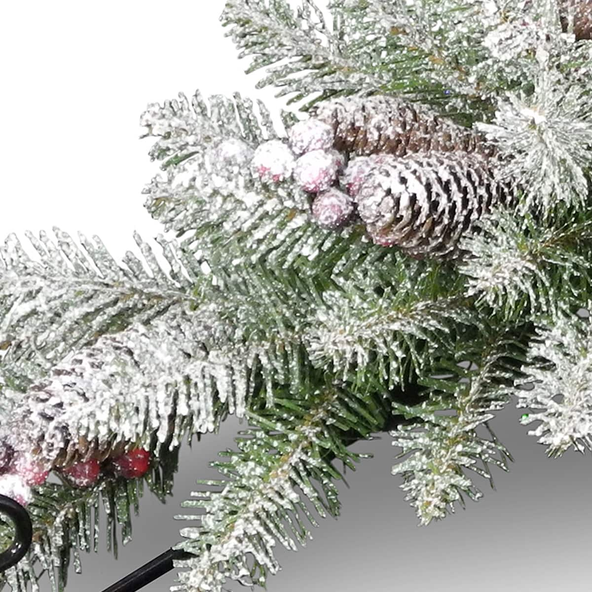 Dunhill&#xAE; Fir Candle Holder with Snow, Berries &#x26; Pinecone Centerpiece