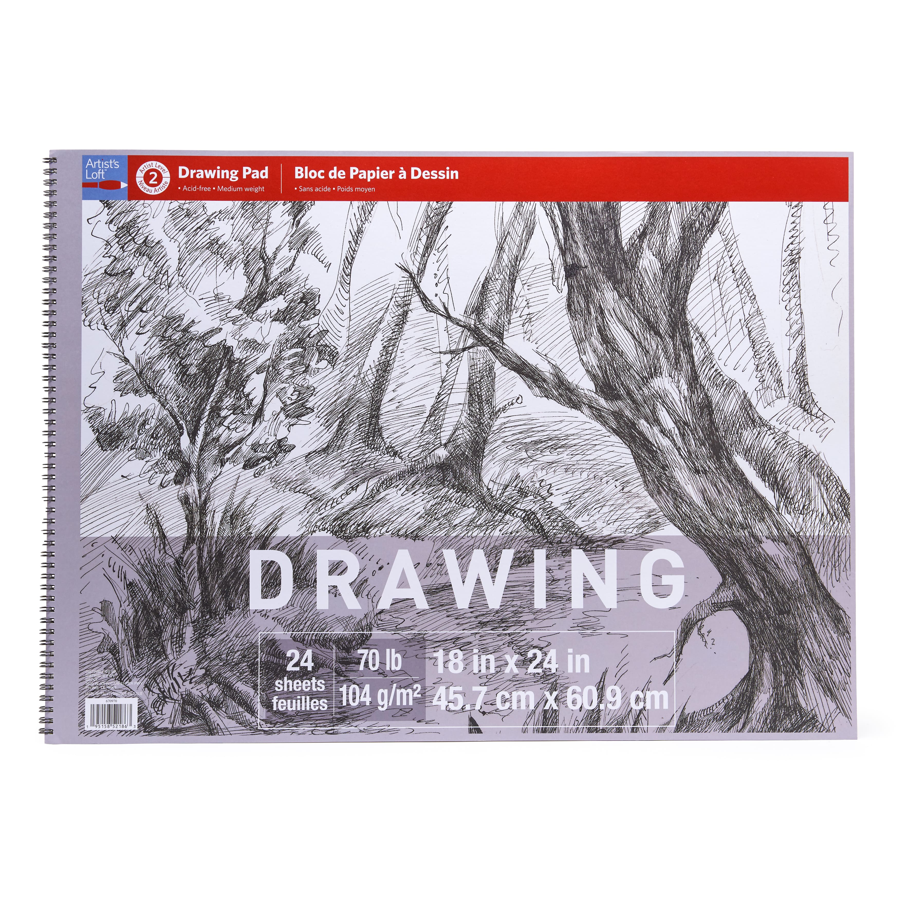 PRO ART Newsprint Paper Drawing Pad & Sketch Pad, 18x24, 100 Sheet