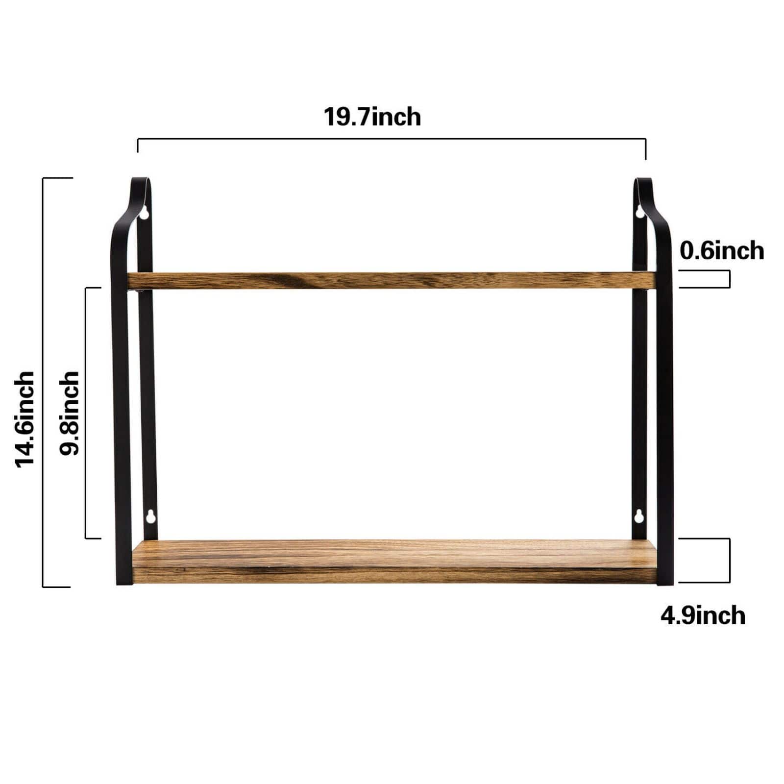 NEX™ 2-Tier Floating Wall-Mounted Rustic Wood Storage Shelf