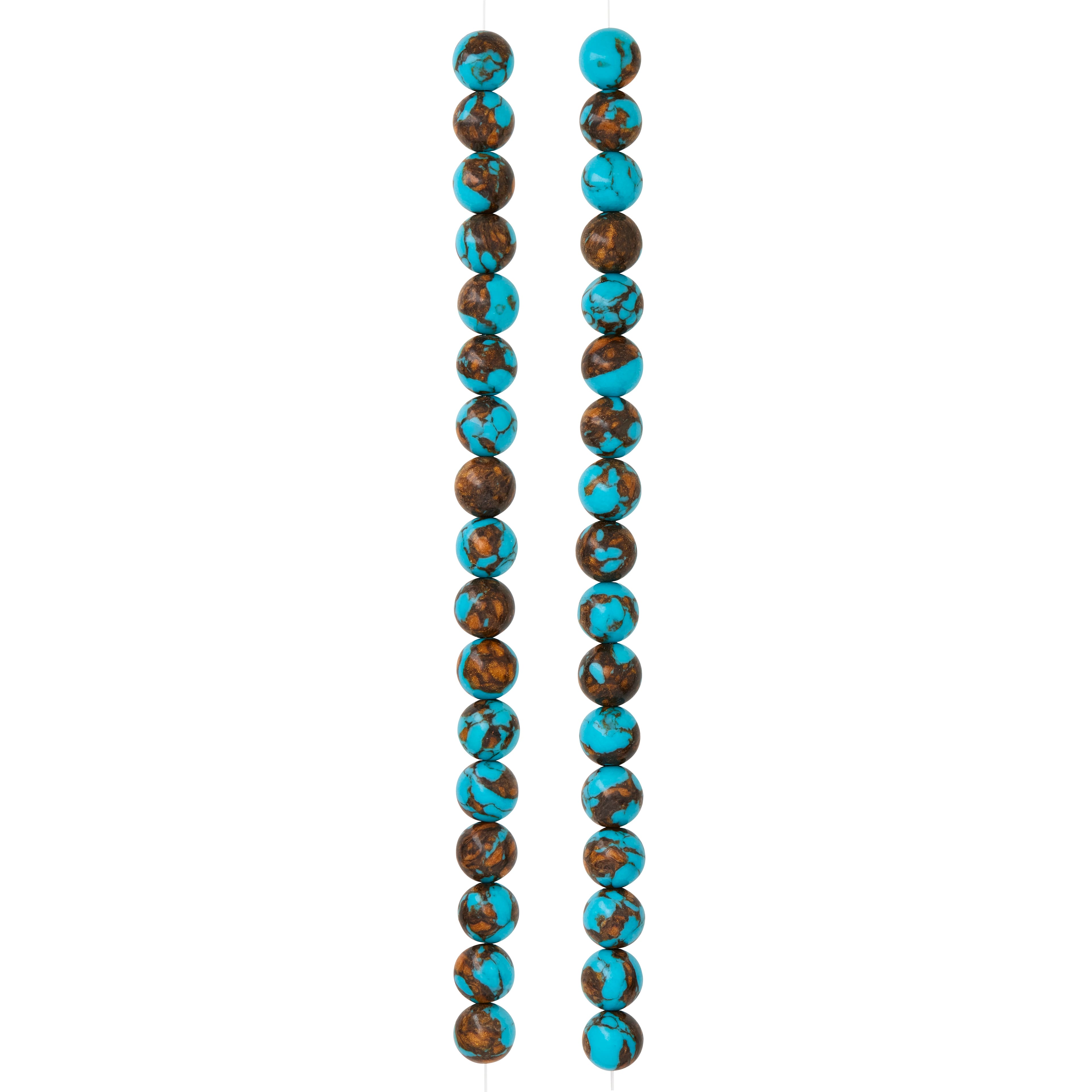Turquoise Siderolite Round Beads, 8mm by Bead Landing™