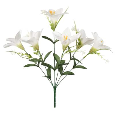 18" White Glittery Lily Bush by Ashland® image