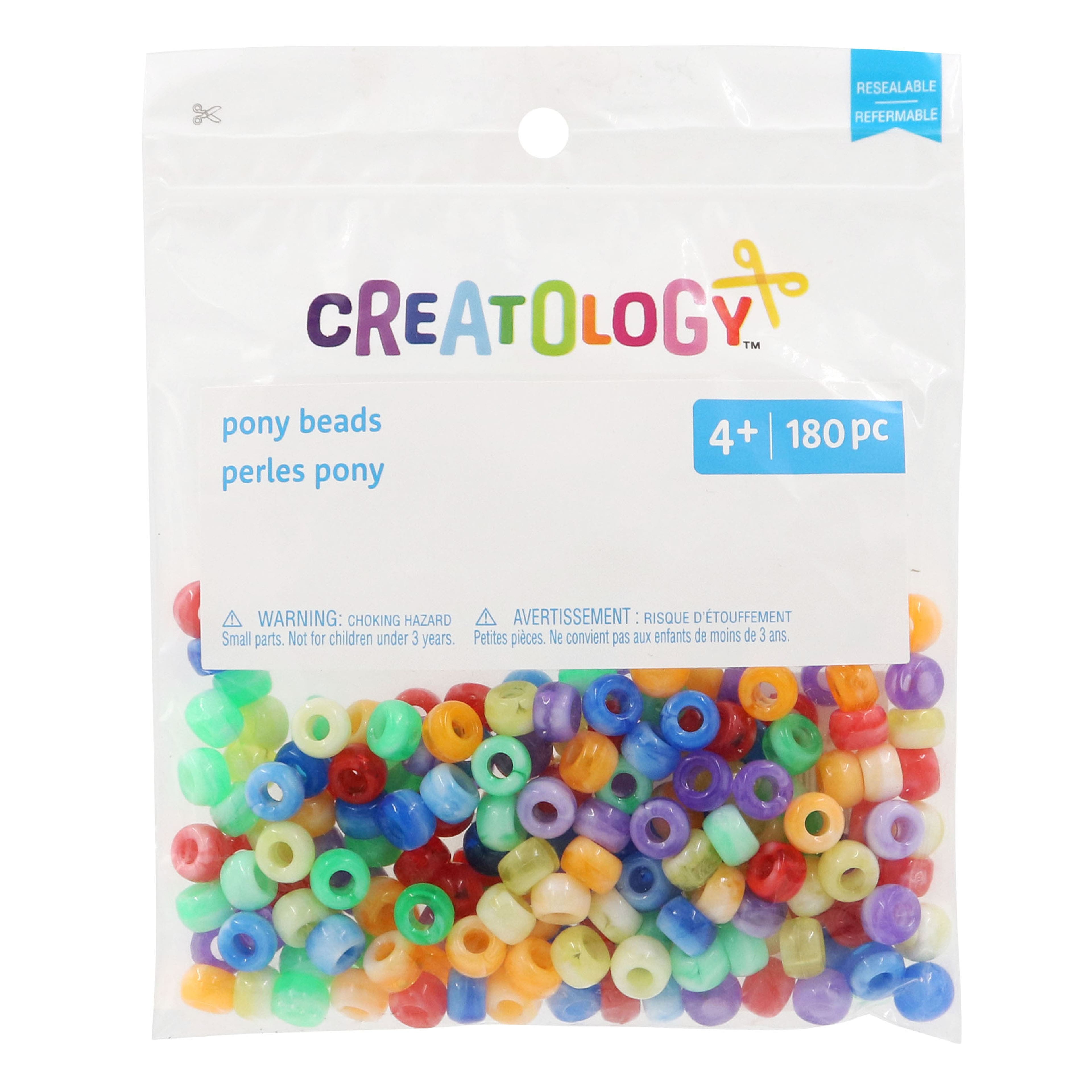 12 Packs: 180 ct. (2,160 total) 5mm x 8mm Tie Dye Pony Beads by Creatology™