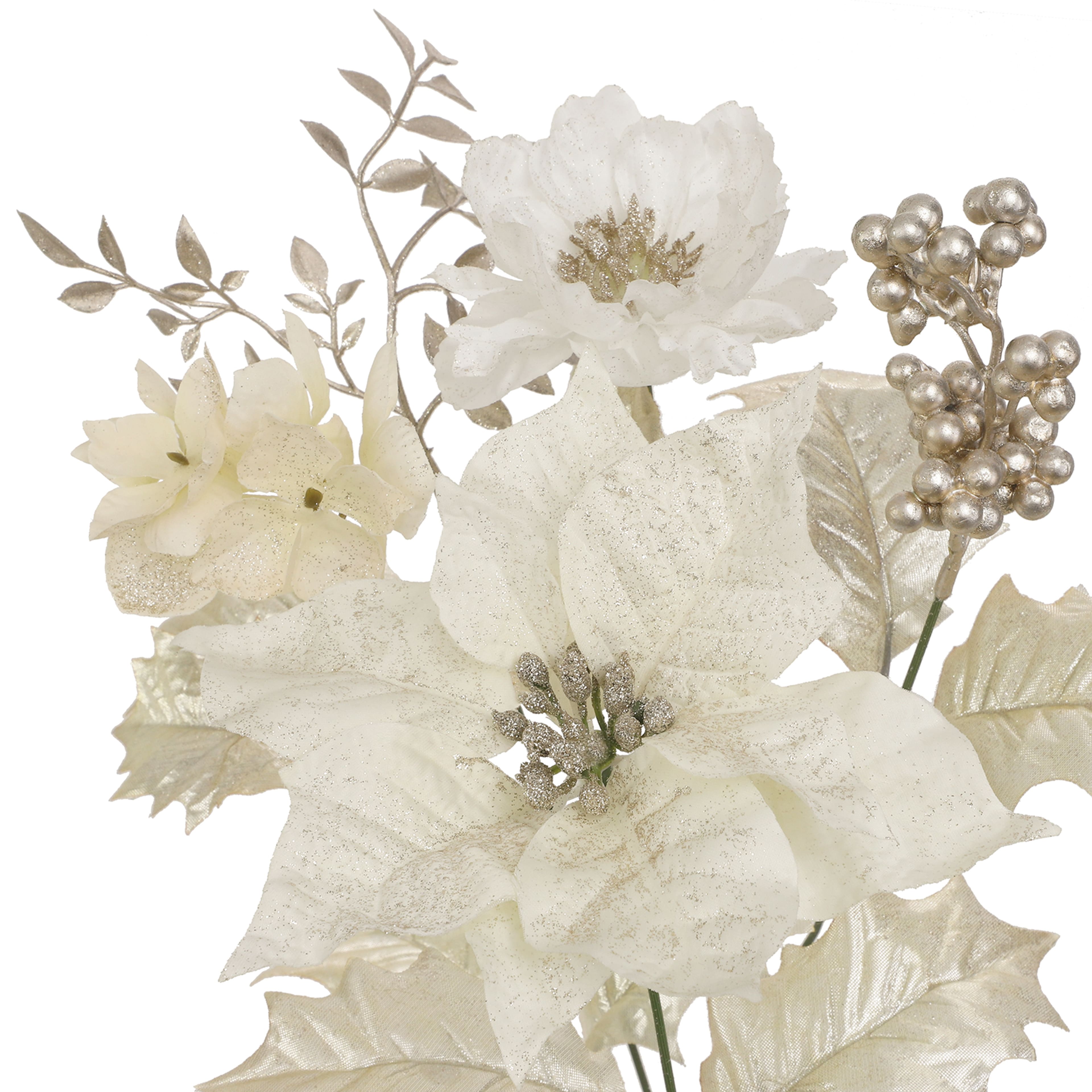22&#x22; Champagne Poinsettia, Peony &#x26; Berry Deluxe Bush by Ashland&#xAE;