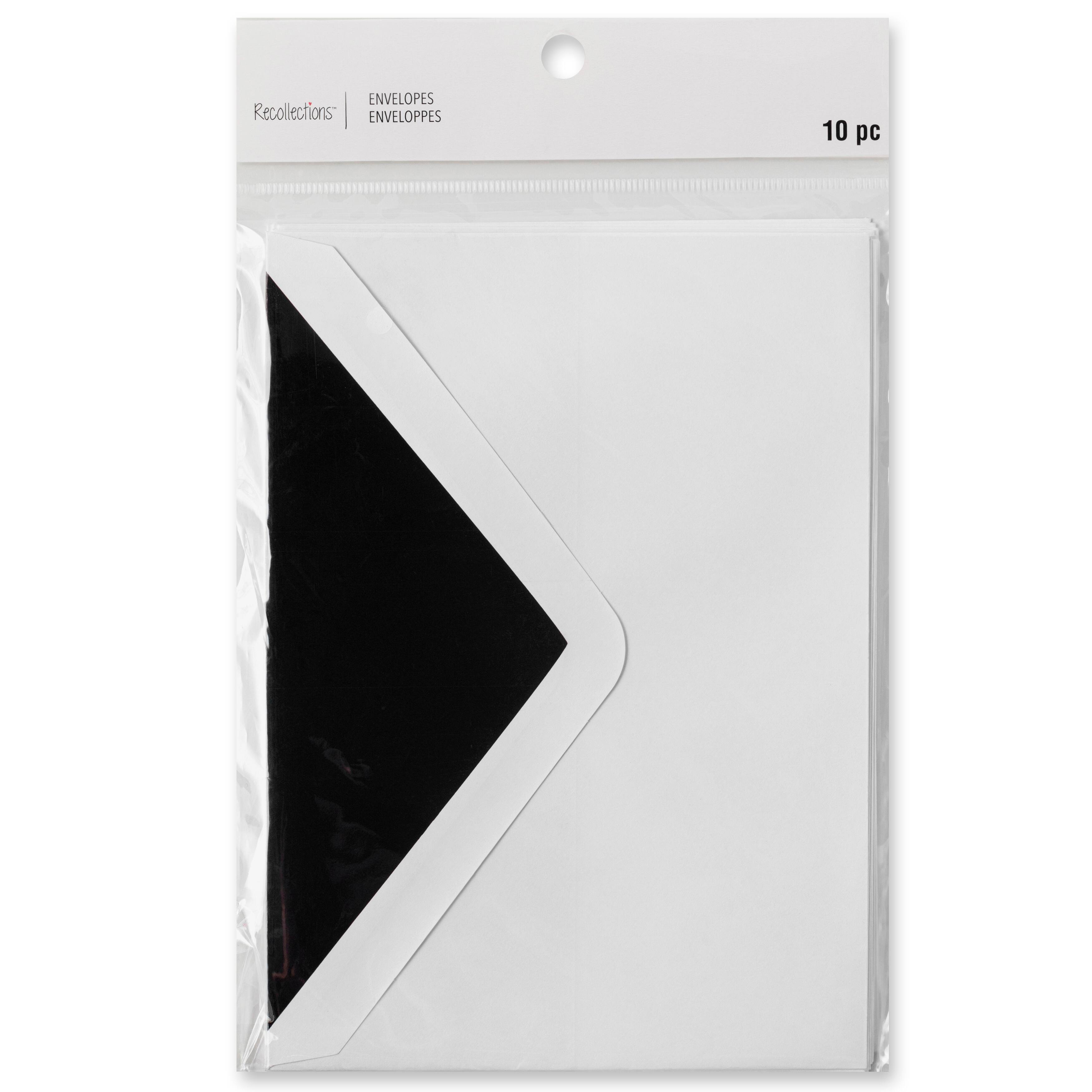 12 Packs: 10 ct. (120 total) 5.25&#x22; x 7.25&#x22; Black Foil Lined Envelopes by Recollections&#x2122;