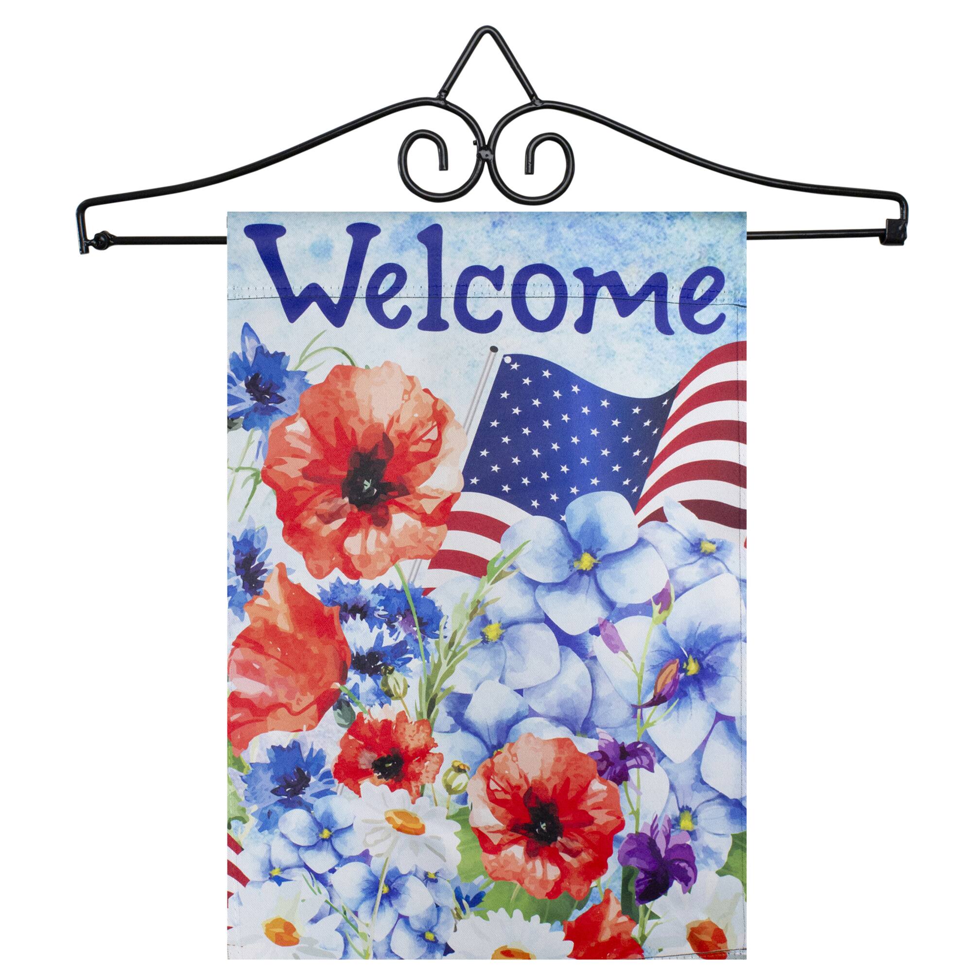 14.5&#x22; Black Metal Garden Flag Hanger