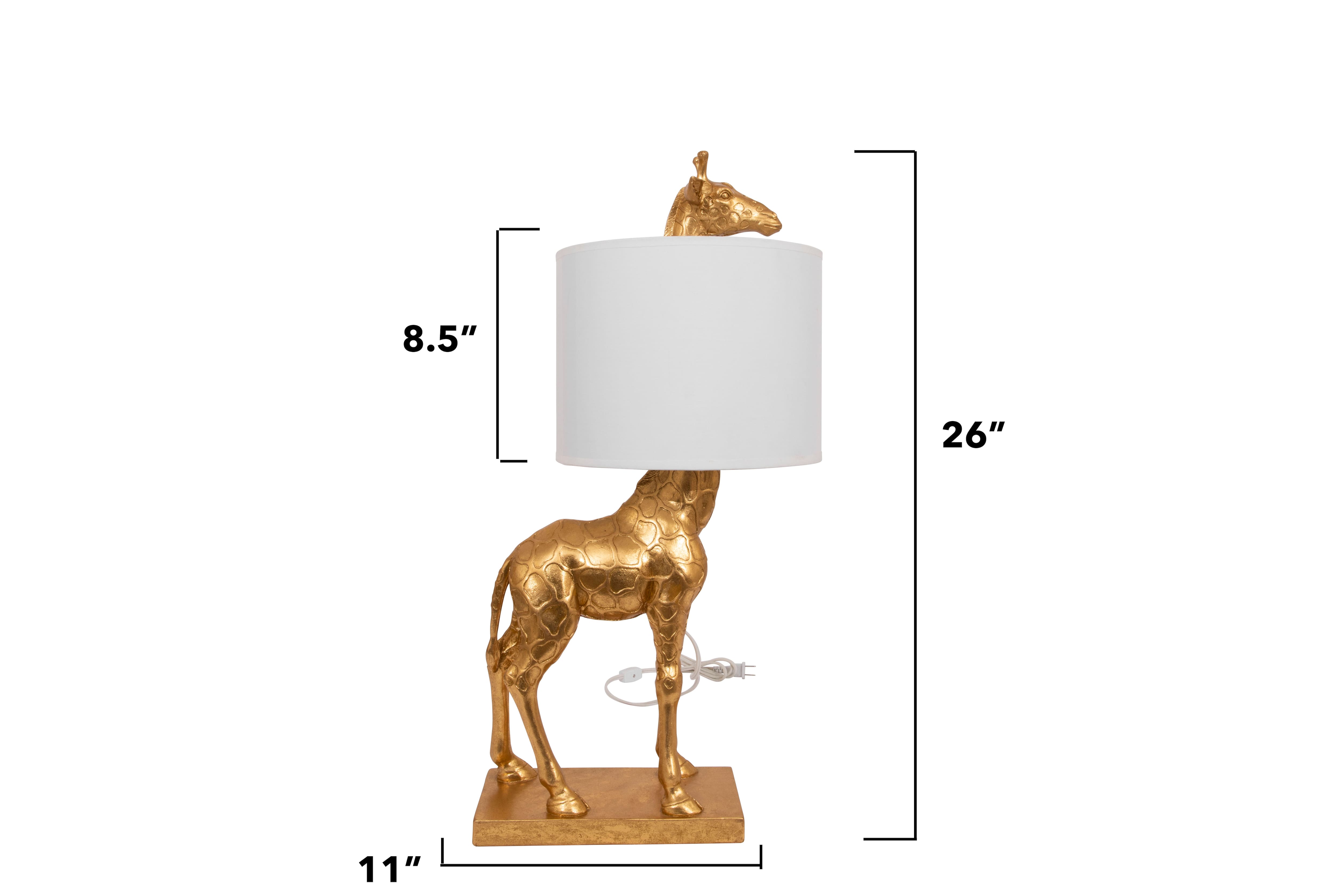 Hello Honey® 27.8" Gold Giraffe Lamp with Linen Shade