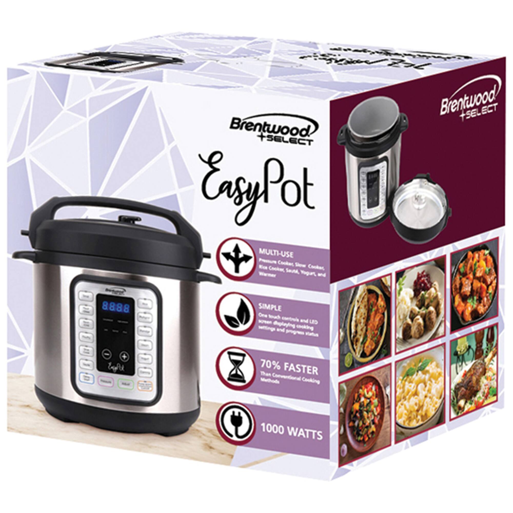 Brentwood 6qt. 8-in-1 Easy Pot Electric Multicooker