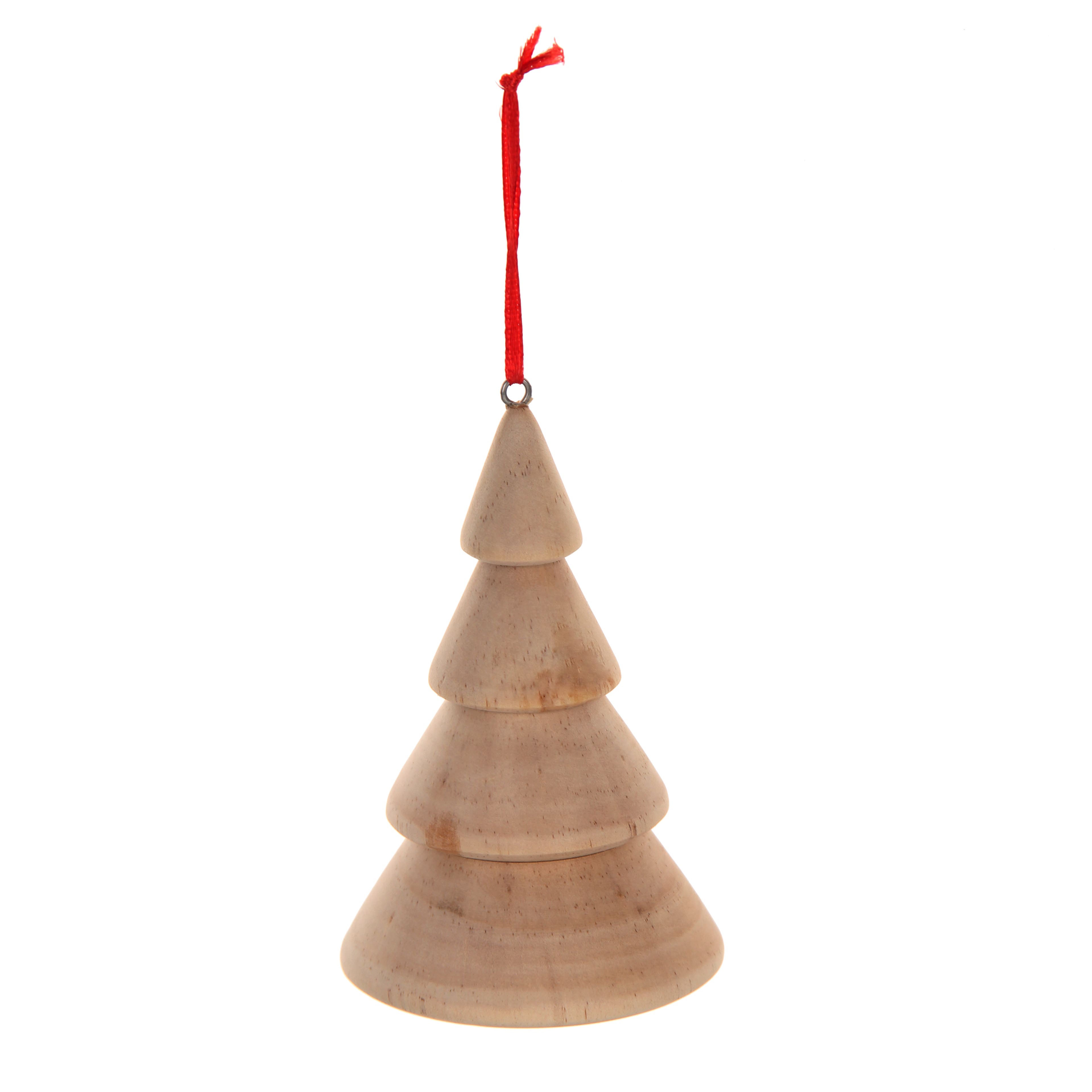 4.25&#x22; Unfinished Christmas Tree DIY Wood Ornament by Make Market&#xAE;