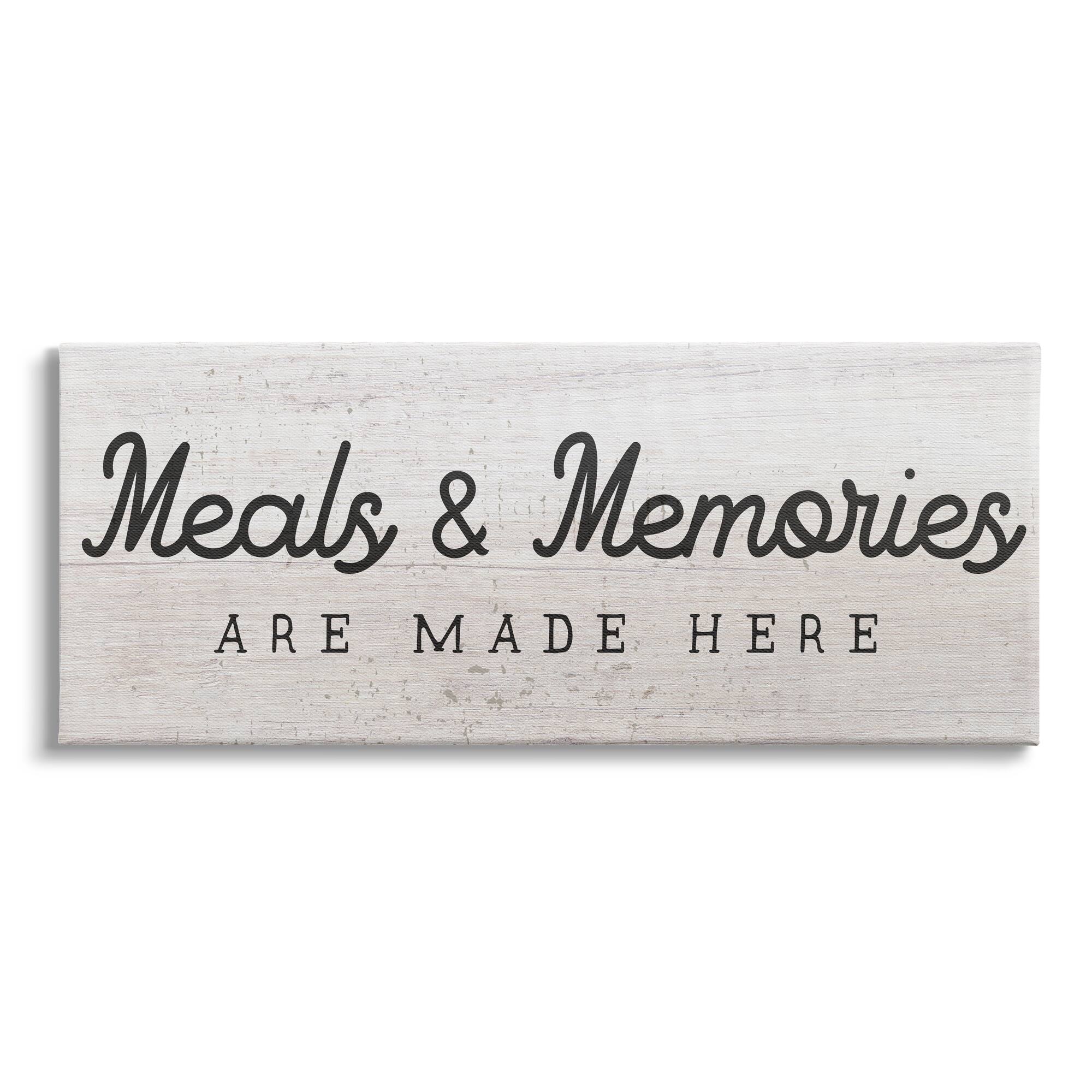Stupell Industries Meals & Memories Made Here Rustic Kitchen Sign Canvas Wall Art