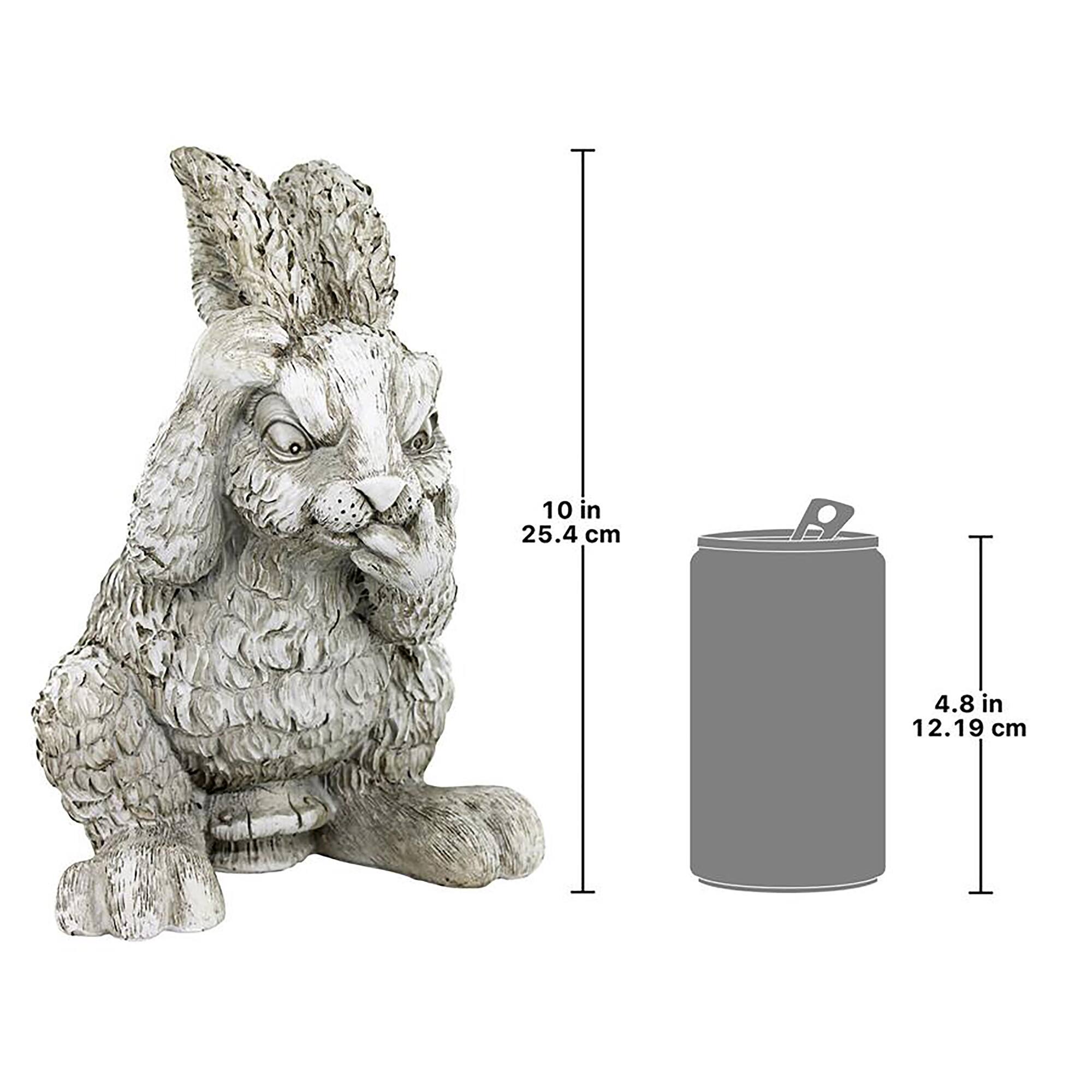 Design Toscano 10&#x22; Clem the Confused Bunny Rabbit Garden Statue