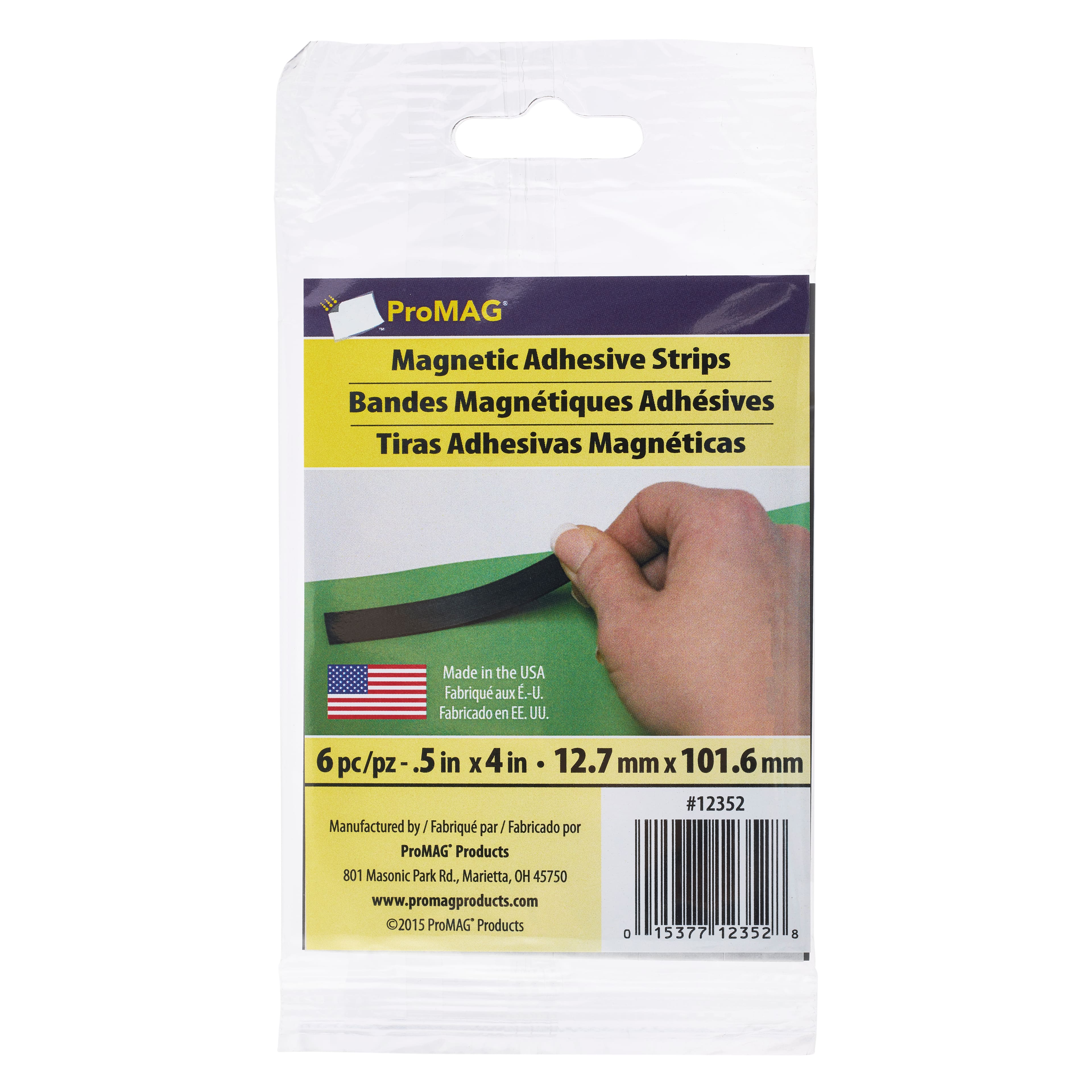12 Packs: 6 ct. (72 total) Pro MAG® 1/2 x 4 Magnetic Adhesive Strips