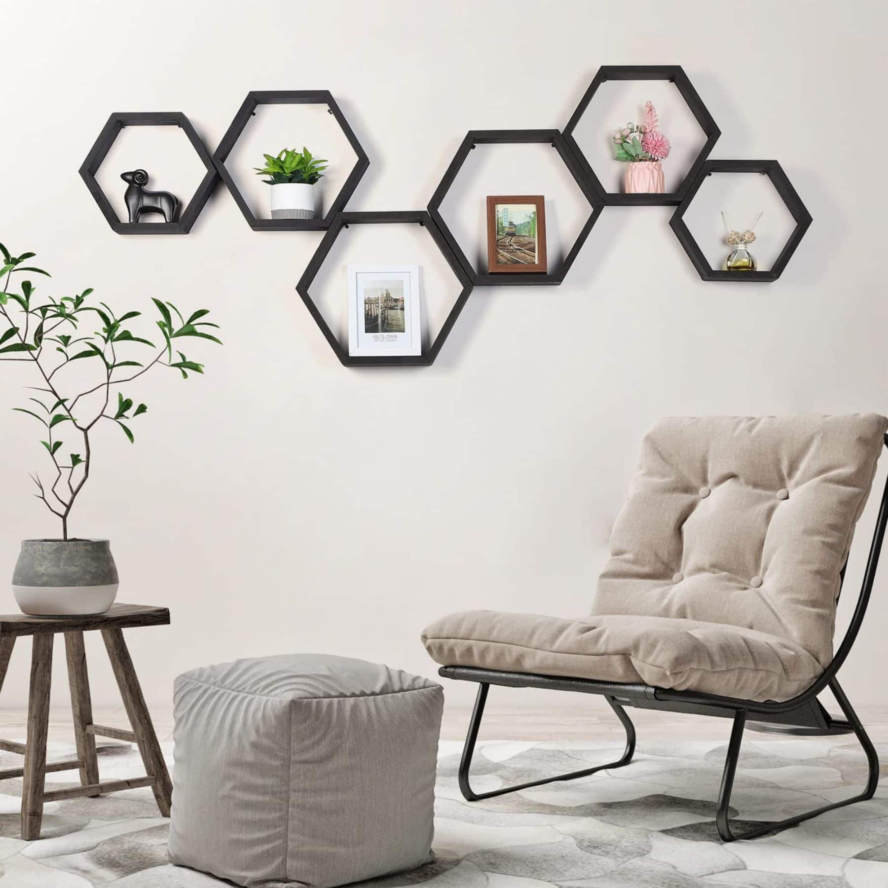 NEX&#x2122; Hexagon Floating Shelf Set