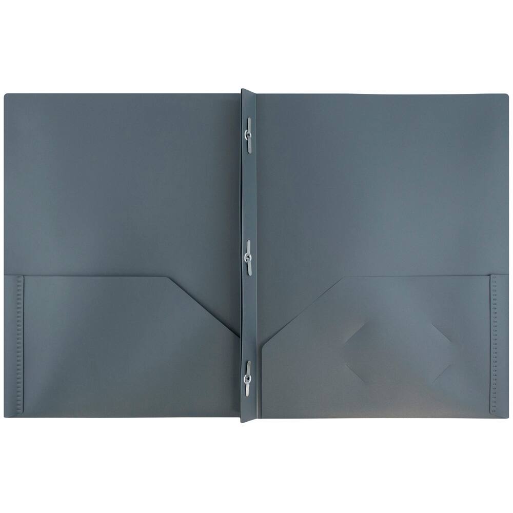 JAM Paper 9.5" x 11" Plastic 2 Pocket School POP Folders with Clasps, 6ct.