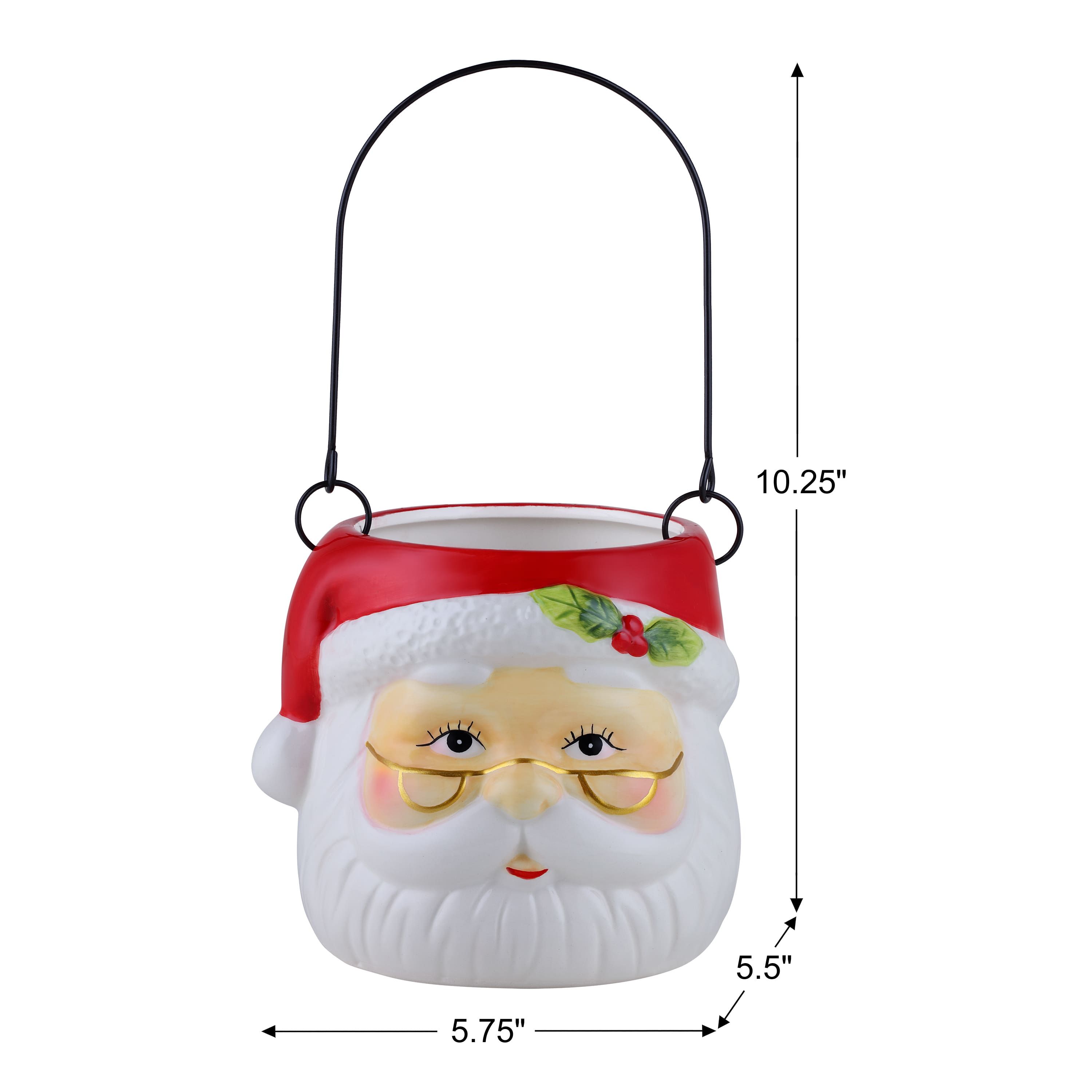 5" Santa Claus Nostalgic Ceramic Container