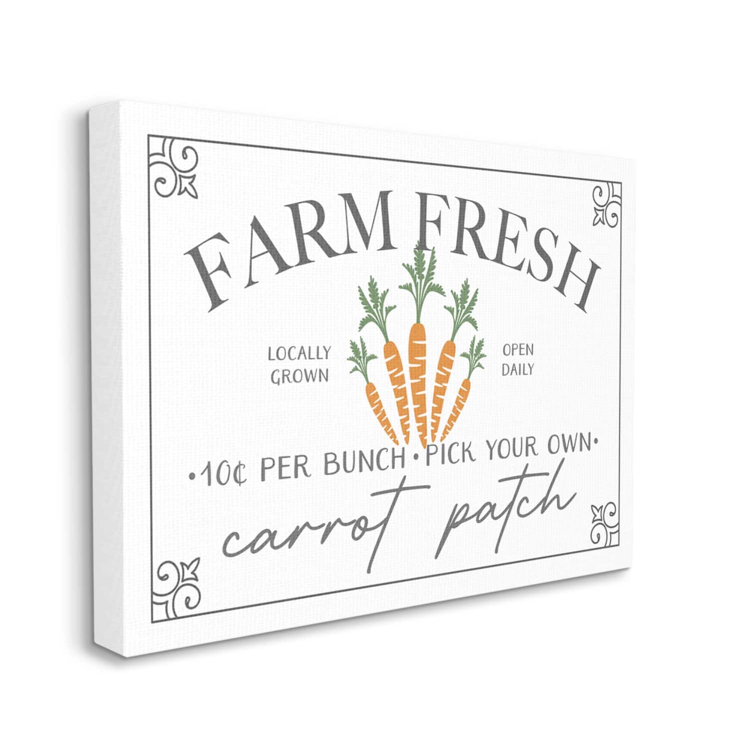 Stupell Industries Farm Fresh Carrot Patch Seasonal Springtime Vegetables Canvas Wall Art