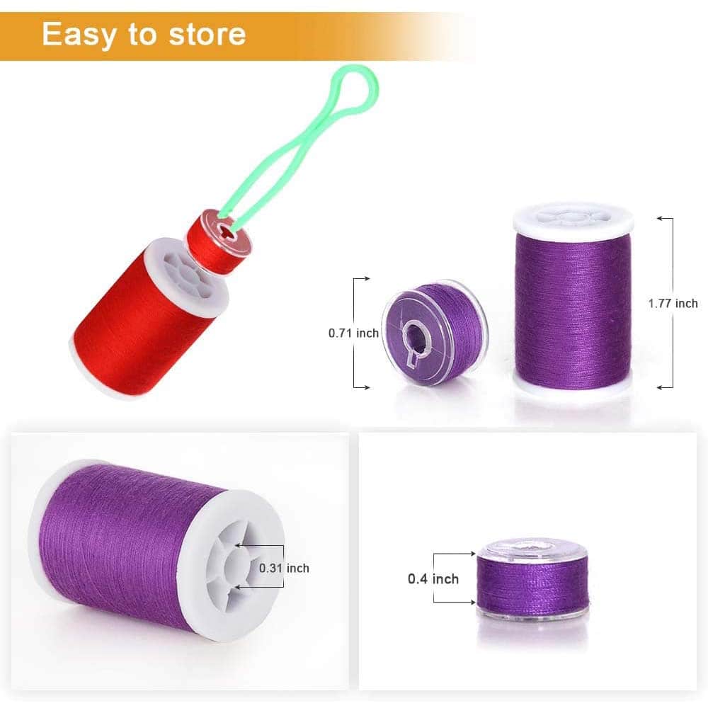 HAITRAL® 21 Color Radiant Cotton Sewing Thread And Bobbins Set