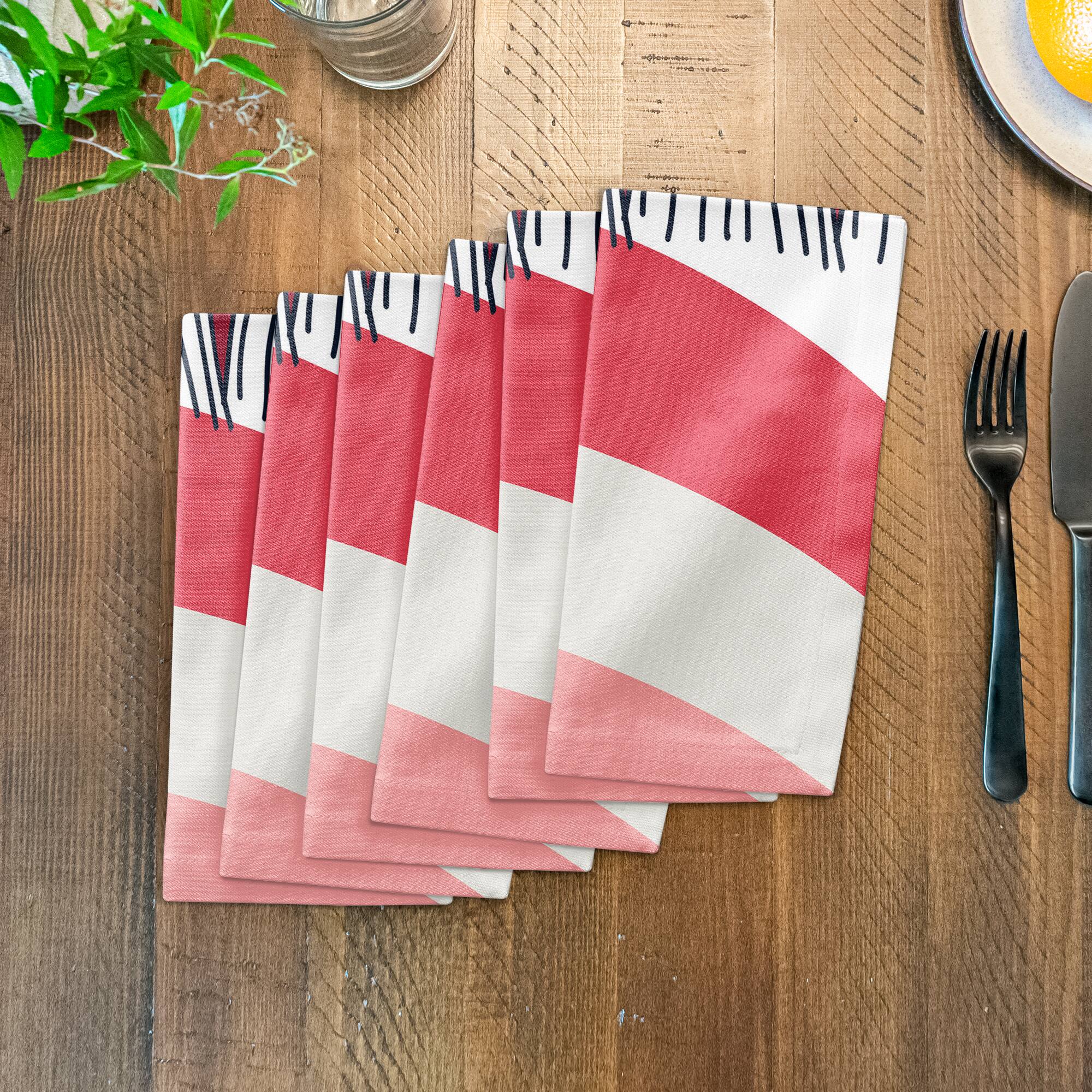 Funky Wave Pattern 10&#x22; x 10&#x22; Cotton Twill Napkin