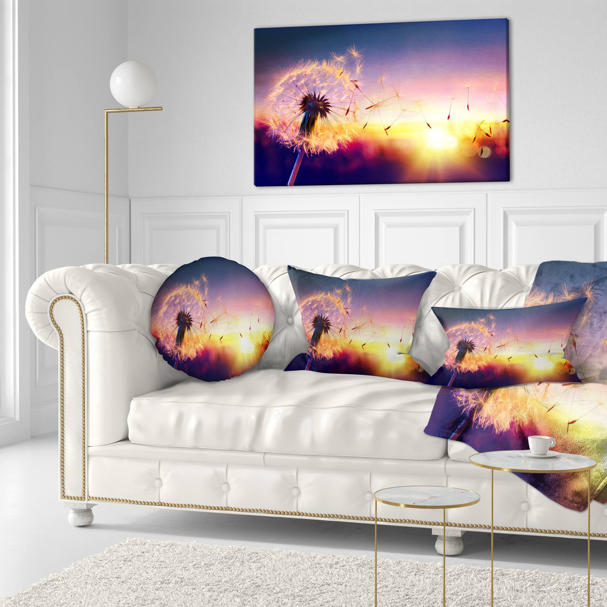 Designart - Dandelion at Sunset Freedom to Wish - Abstract Wall Art Canvas