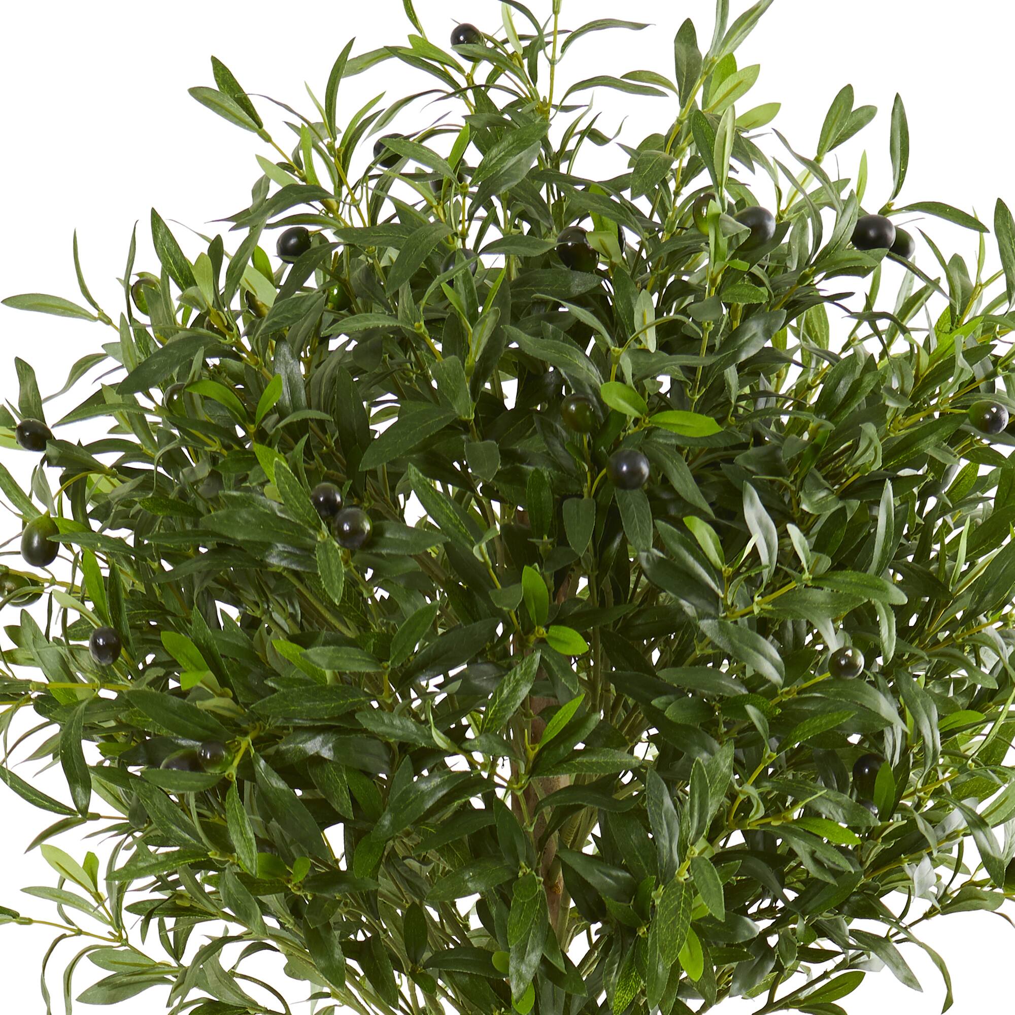 5ft. Olive Topiary Artificial Tree in White Planter