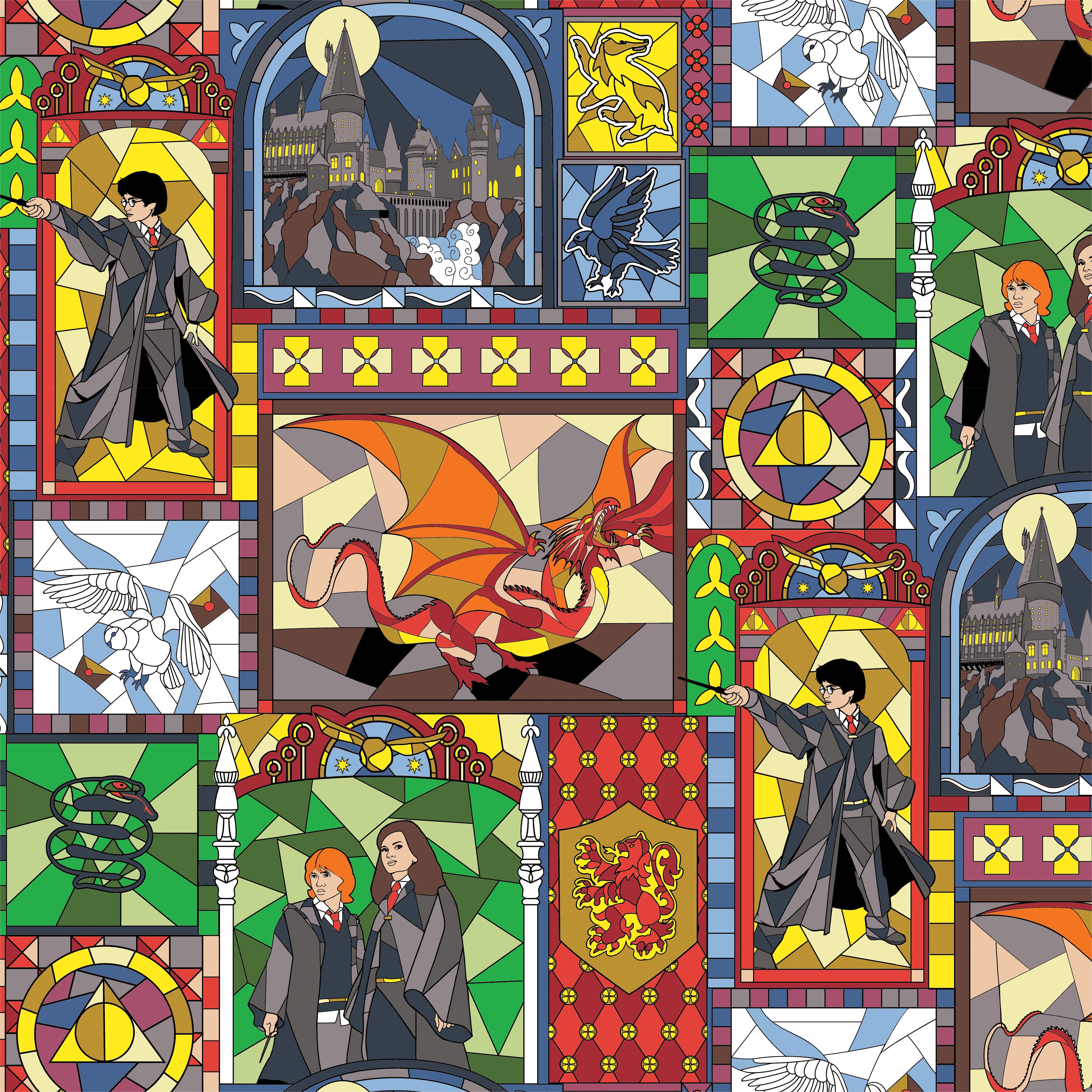 Harry Potter™ Stained Glass Cotton Fabric