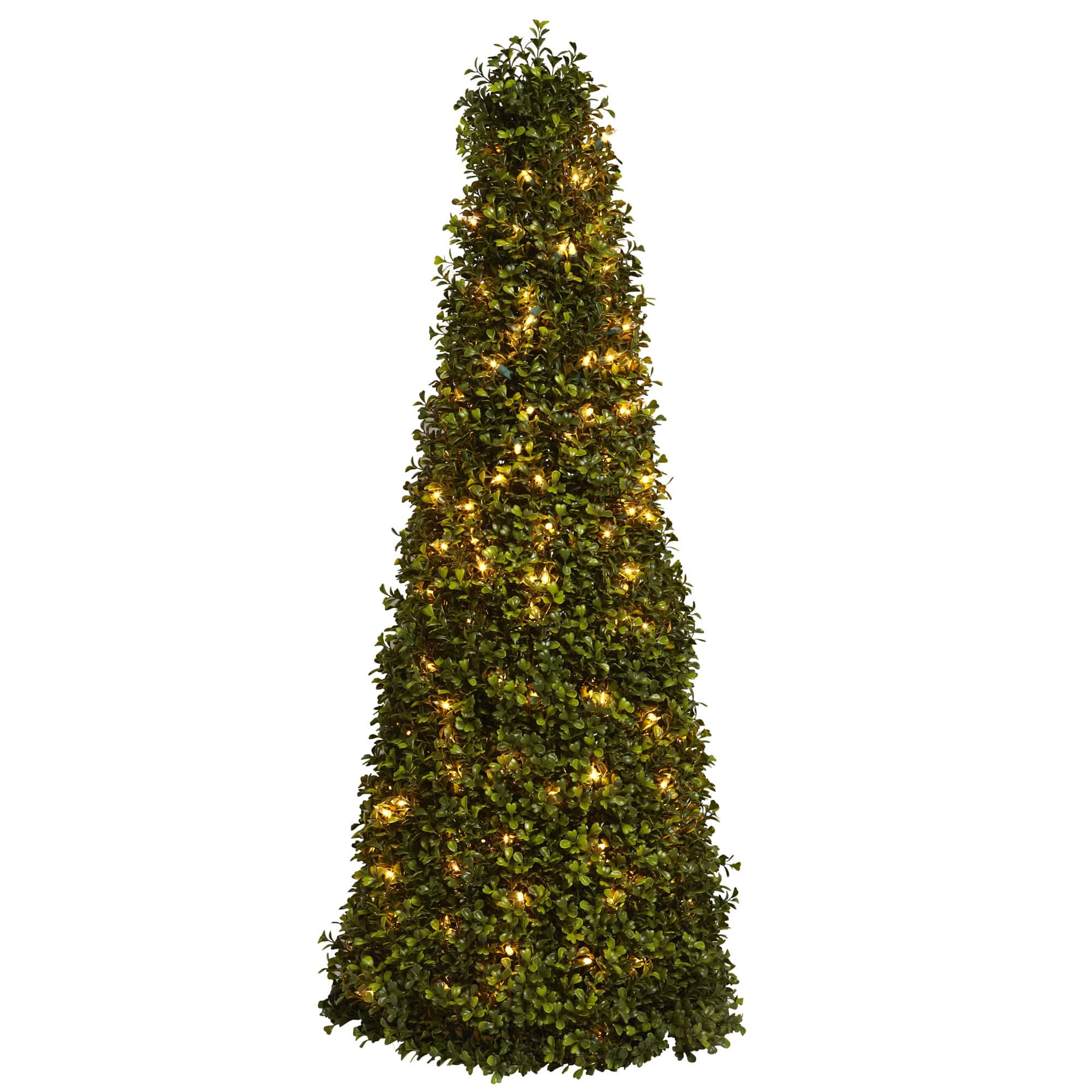 3t. Pre-Lit Boxwood Cone Artificial Christmas Tree, Clear Lights