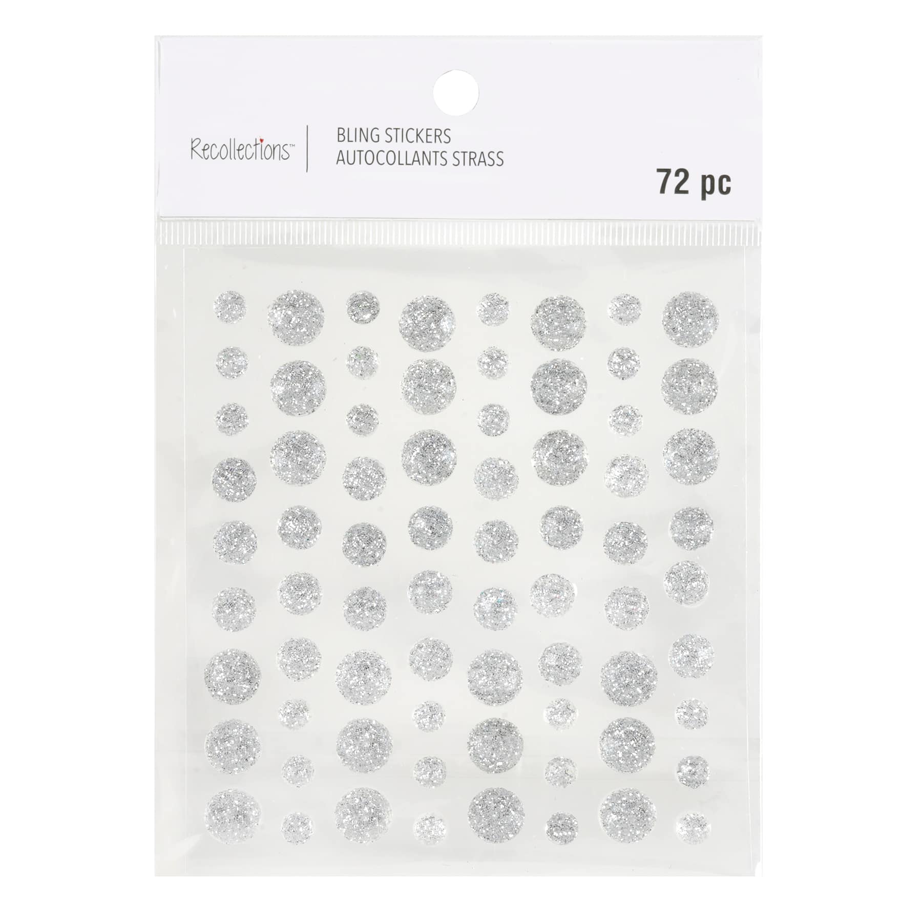 12 Packs: 72 ct. (864 total) Glitter Rhinestone Stickers by Recollections&#x2122;