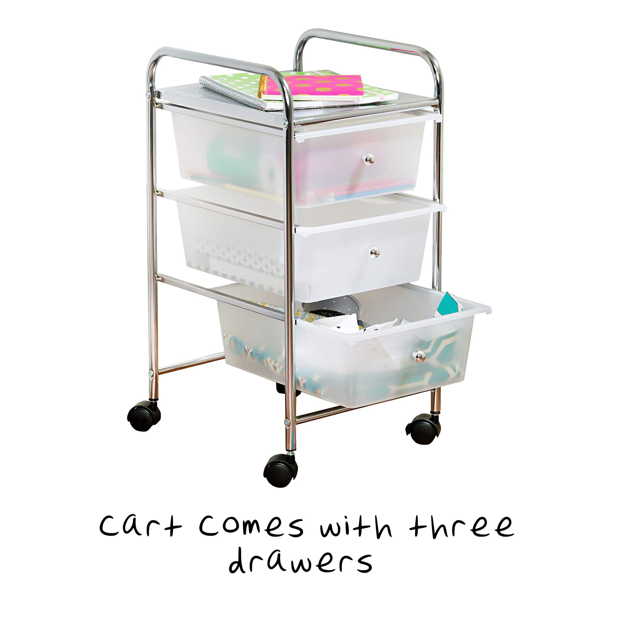 Honey Can Do 3 Drawer Plastic Storage Cart