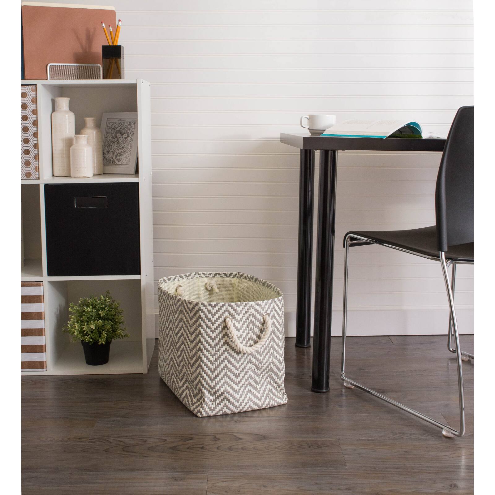 DII® Large Stone Chevron Rectangle Woven Paper Basket