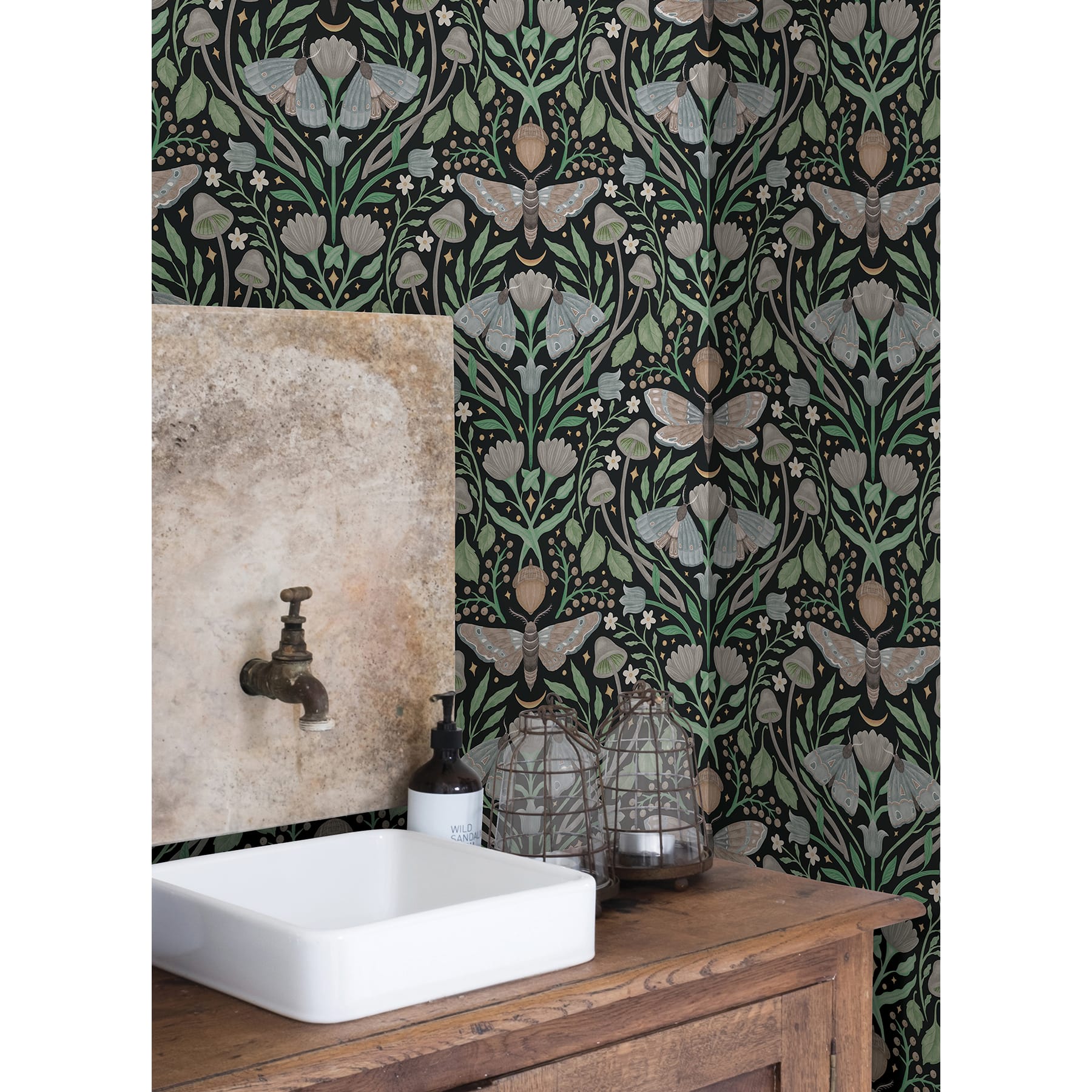 RoomMates Enchanted Forest Damask Peel & Stick Wallpaper