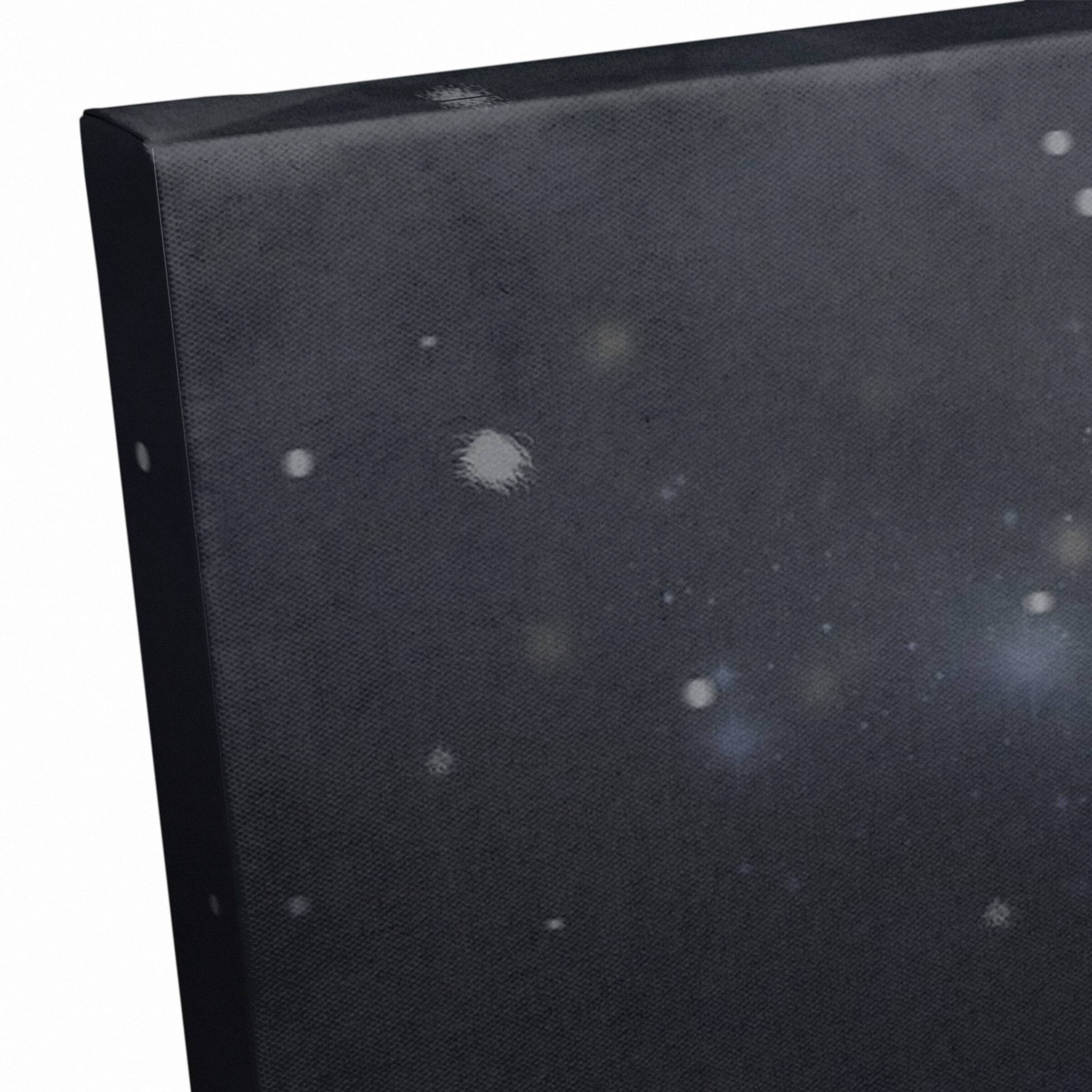 Lit Tree Winter Landscape Canvas Wall Art