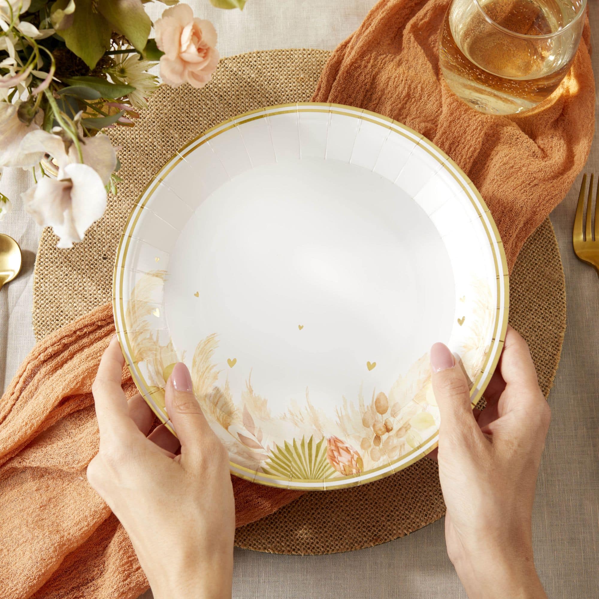 Kate Aspen 9" Boho Premium Paper Plates Set, 16ct.