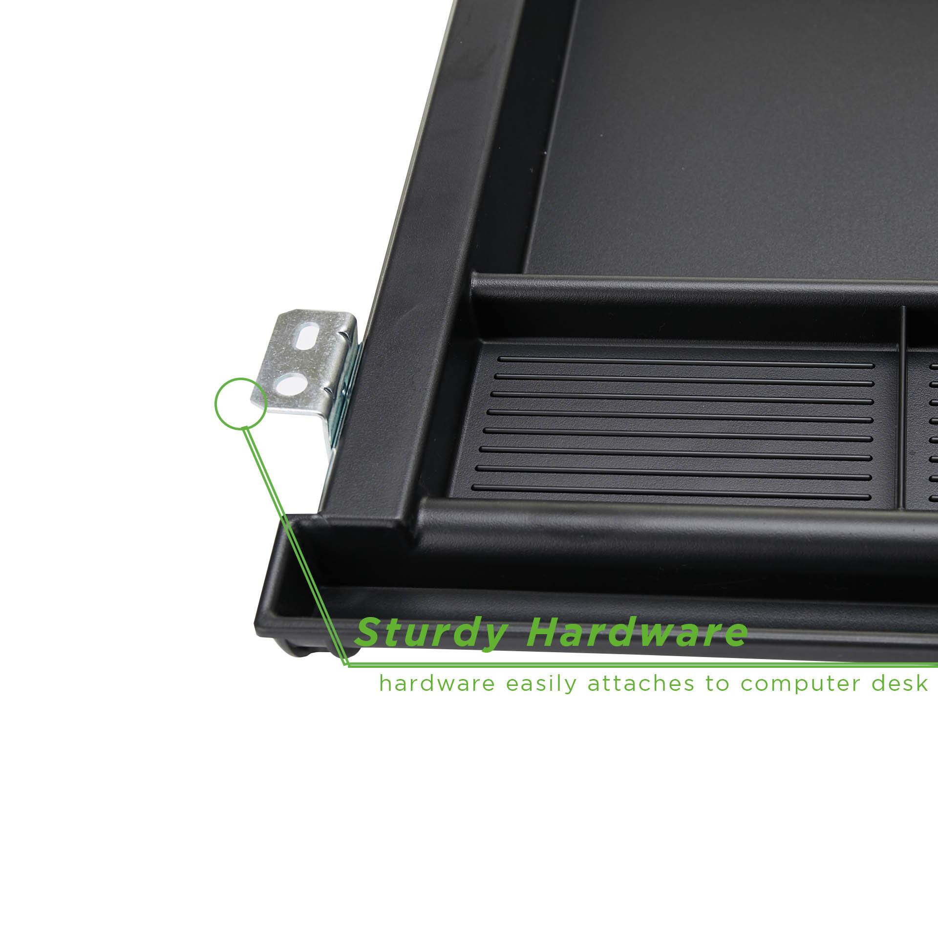 Mind Reader Black Ergonomic Keyboard Under Desk Drawer Tray