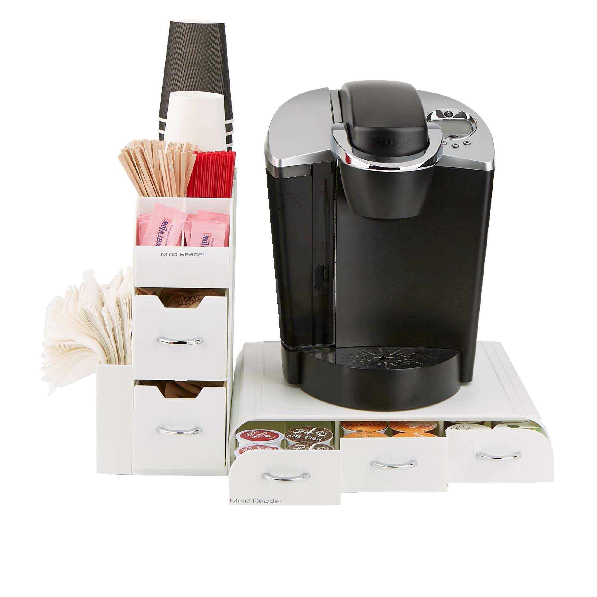 Mind Reader White 2Piece Single Serve Coffee Pod Drawer and Condiment