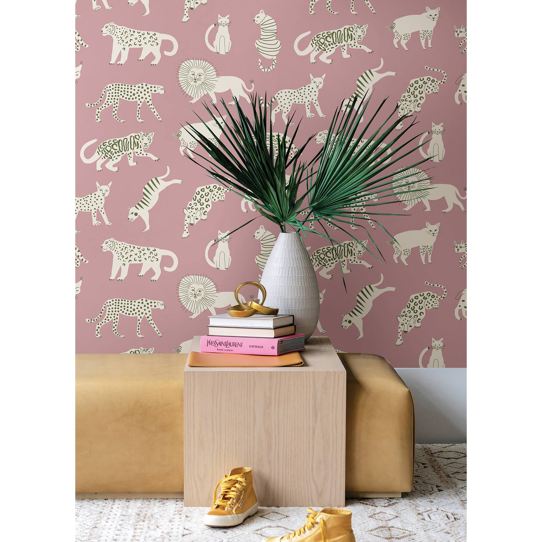 NuWallpaper Leah Duncan Kitty Kitty Peel &#x26; Stick Wallpaper