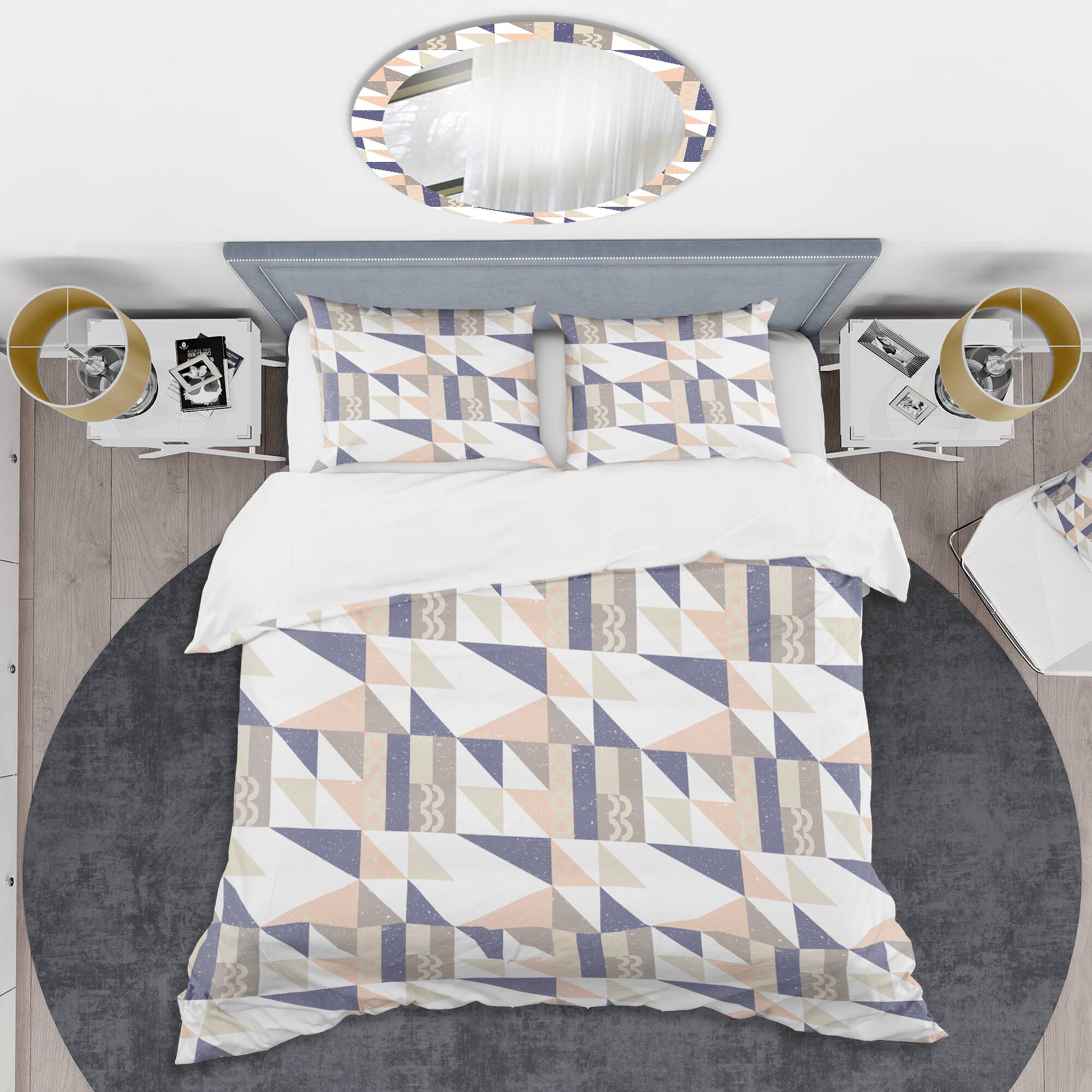 Designart &#x27;Retro Geometric Design X&#x27; Mid-Century Duvet Cover Set