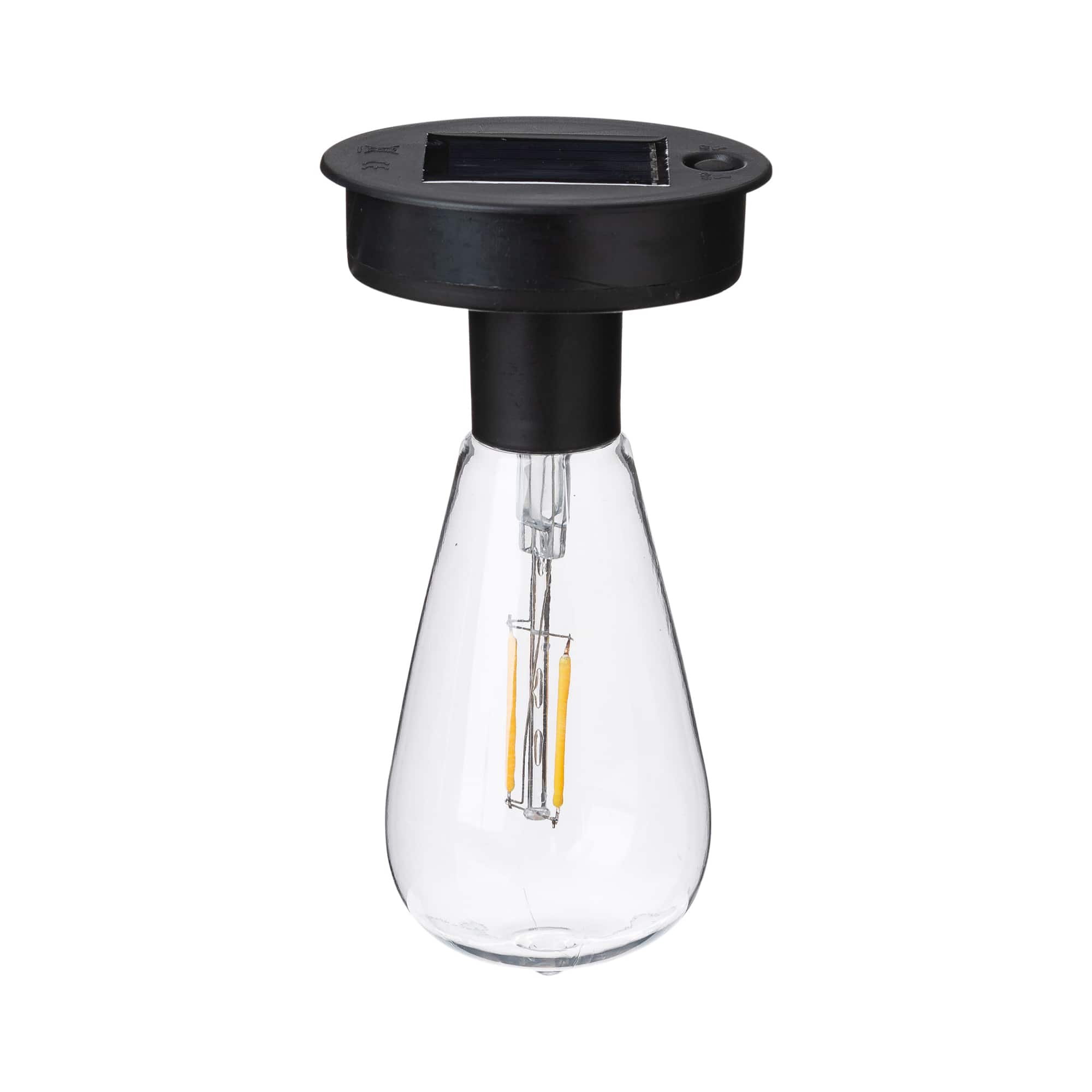 Glitzhome® 11.5" Metal Mesh Black Solar Powered Lantern with Stand, 2ct.