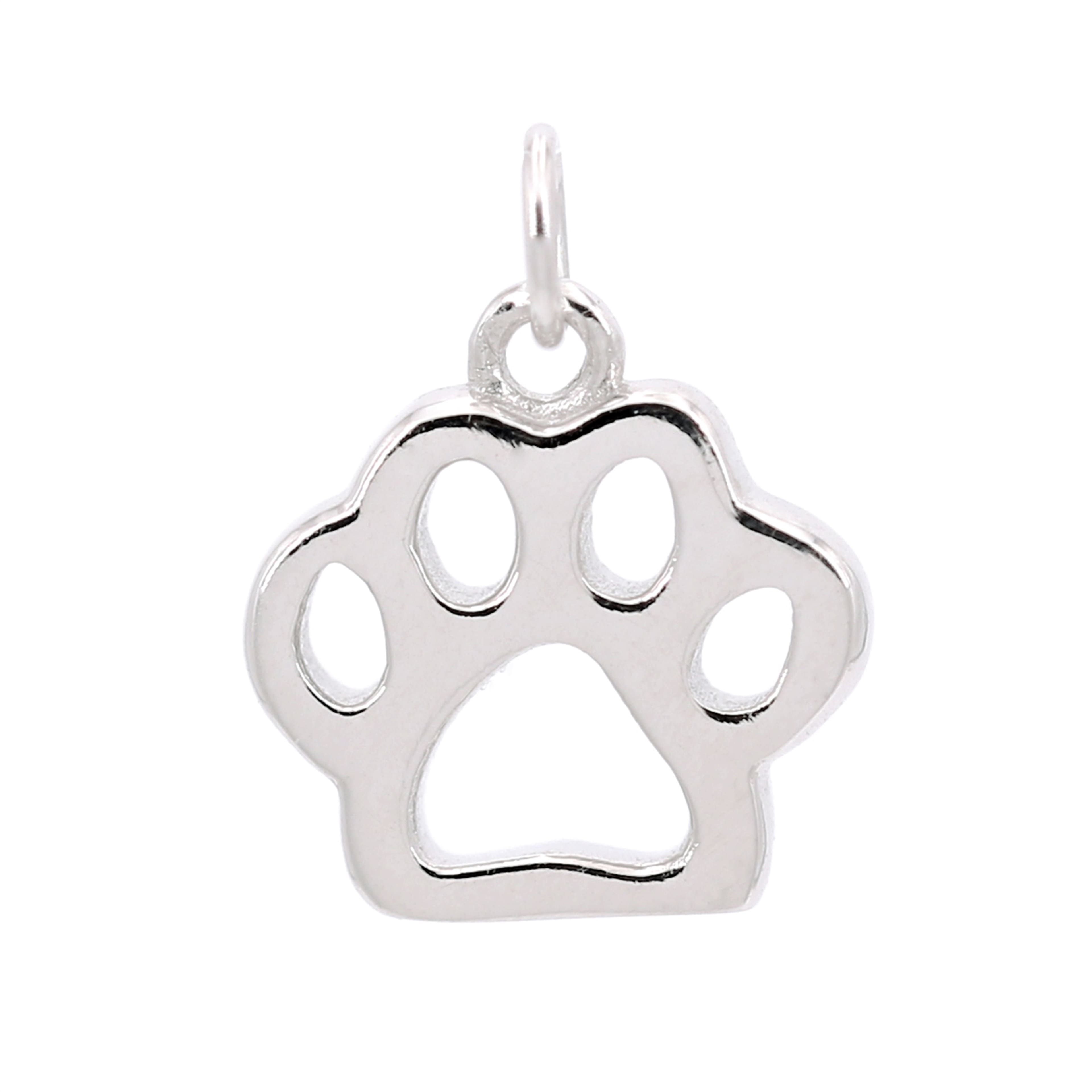 12 Pack: Sterling Silver Paw Icon Charm by Bead Landing™