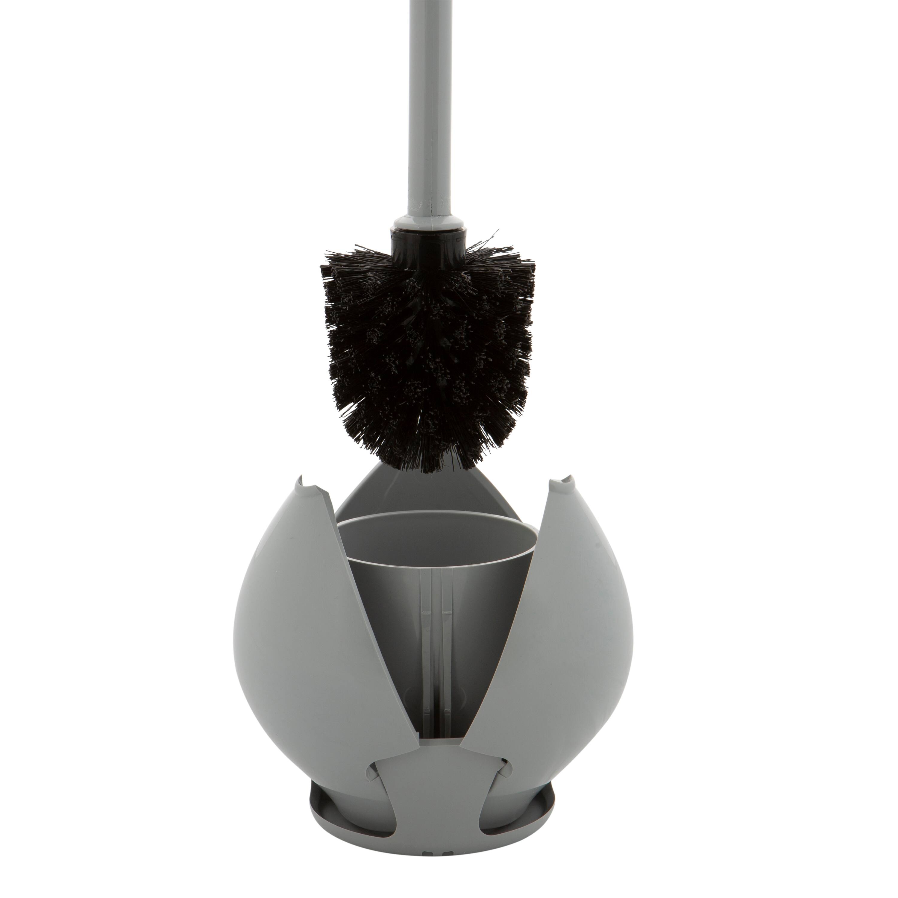 Bath Bliss Gray Firm Grip Tulip Toilet Bowl Brush