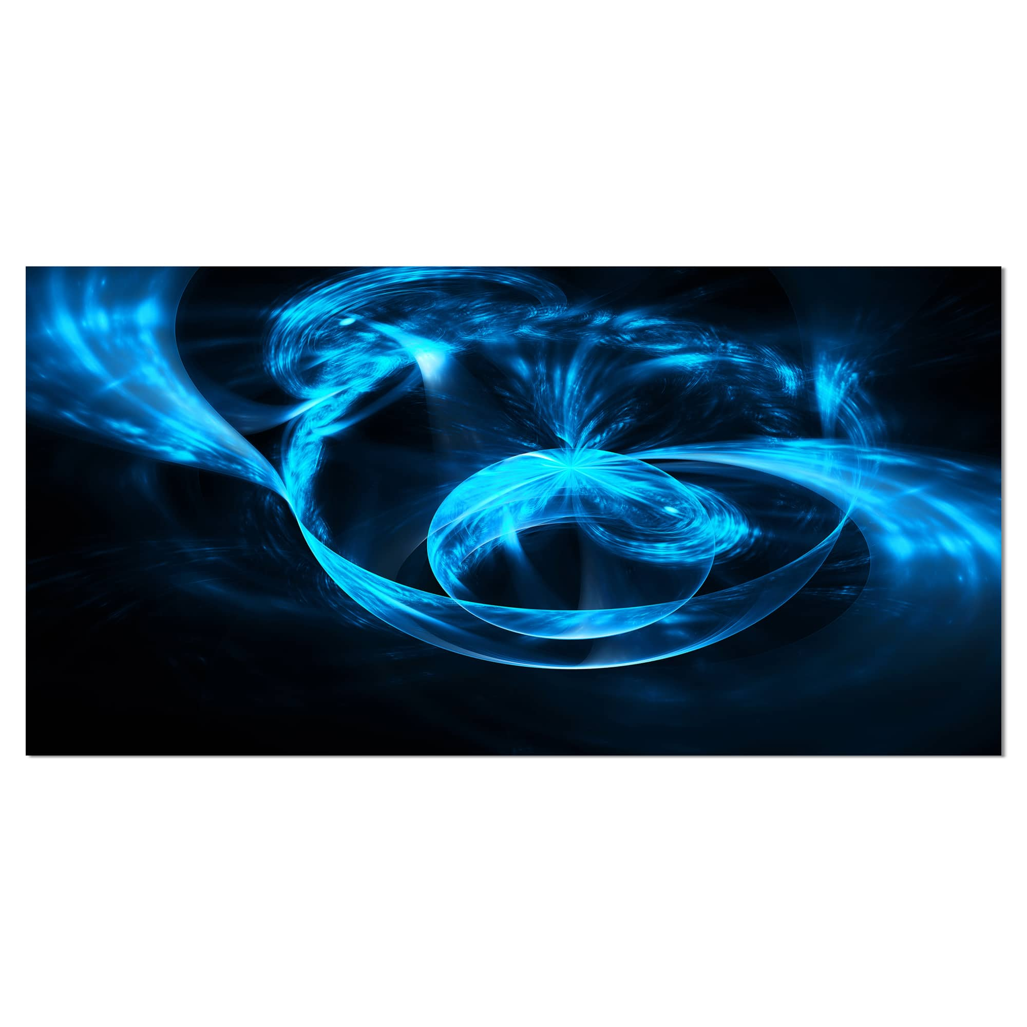 Designart - Fractal 3D Circled Blue Waves - Abstract Canvas Art Print ...