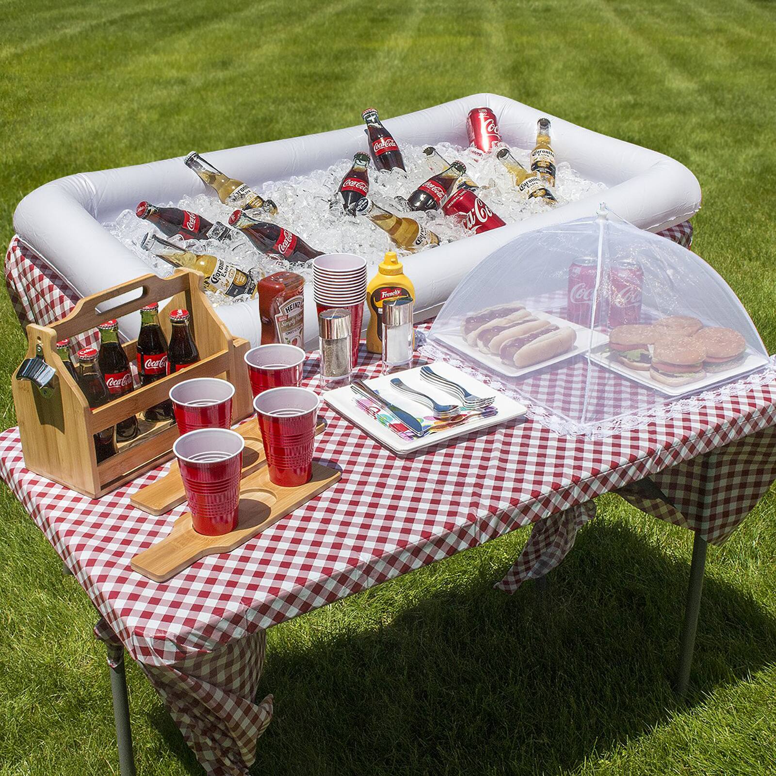 Sorbus Inflatable Bar and Food Cover Umbrellas Bundle